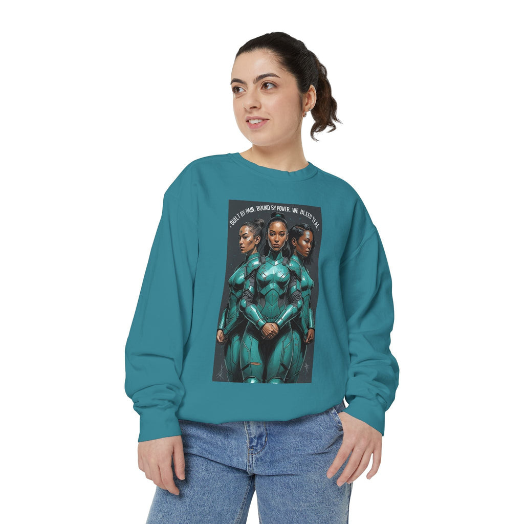 Empowering Graphic Sweatshirt for Fans of Sci-Fi, Unique Gift for Her, Cozy Lounge Wear, Perfect for Birthdays, Holiday, or Everyday Style Printify