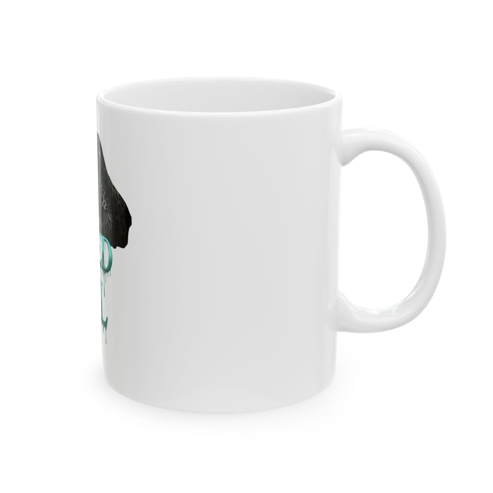 Teal Leopard Mug - We Bleed Teal Coffee Cup, Ceramic Tea Mug, Gift for Animal Lovers, Unique Drinkware for Special Occasions Printify