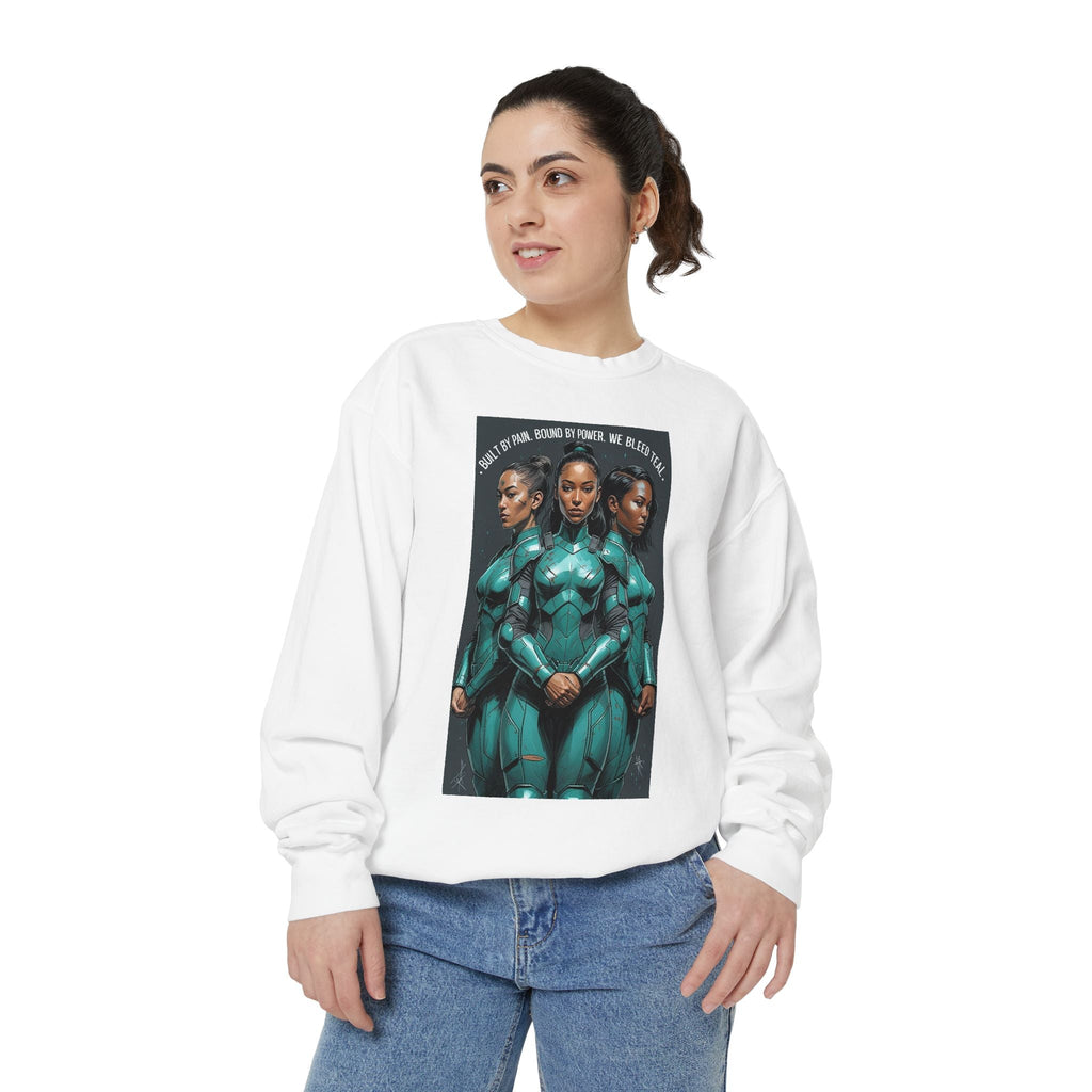 Empowering Graphic Sweatshirt for Fans of Sci-Fi, Unique Gift for Her, Cozy Lounge Wear, Perfect for Birthdays, Holiday, or Everyday Style Printify