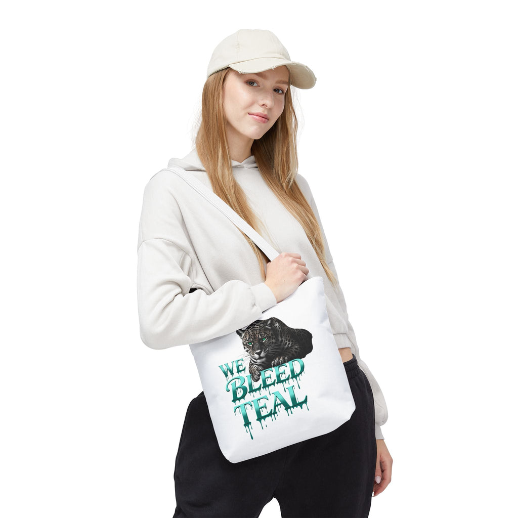 Teal Panther Tote Bag - We Bleed Teal, Animal Lover Gift, Eco-Friendly Bag, College Student Accessory, Unique Shopping Tote Printify