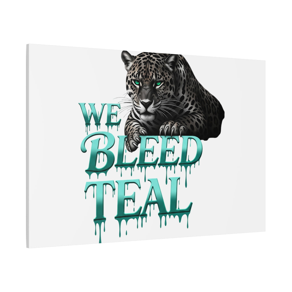 Teal Leopard Canvas Art Print, Modern Wall Decor, Animal Lover Gift, Home Interior Design, We Bleed Teal Artwork Printify