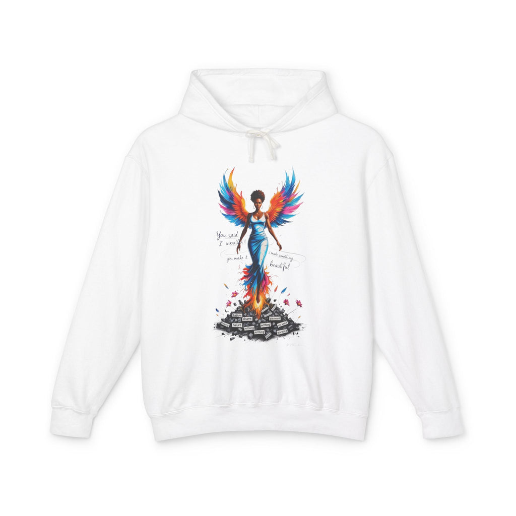 Empowering Phoenix Graphic Hoodie, Affirmation Sweatshirt for Women, Cozy Casual Wear, Unique Gift for Friends, Motivational Apparel Printify