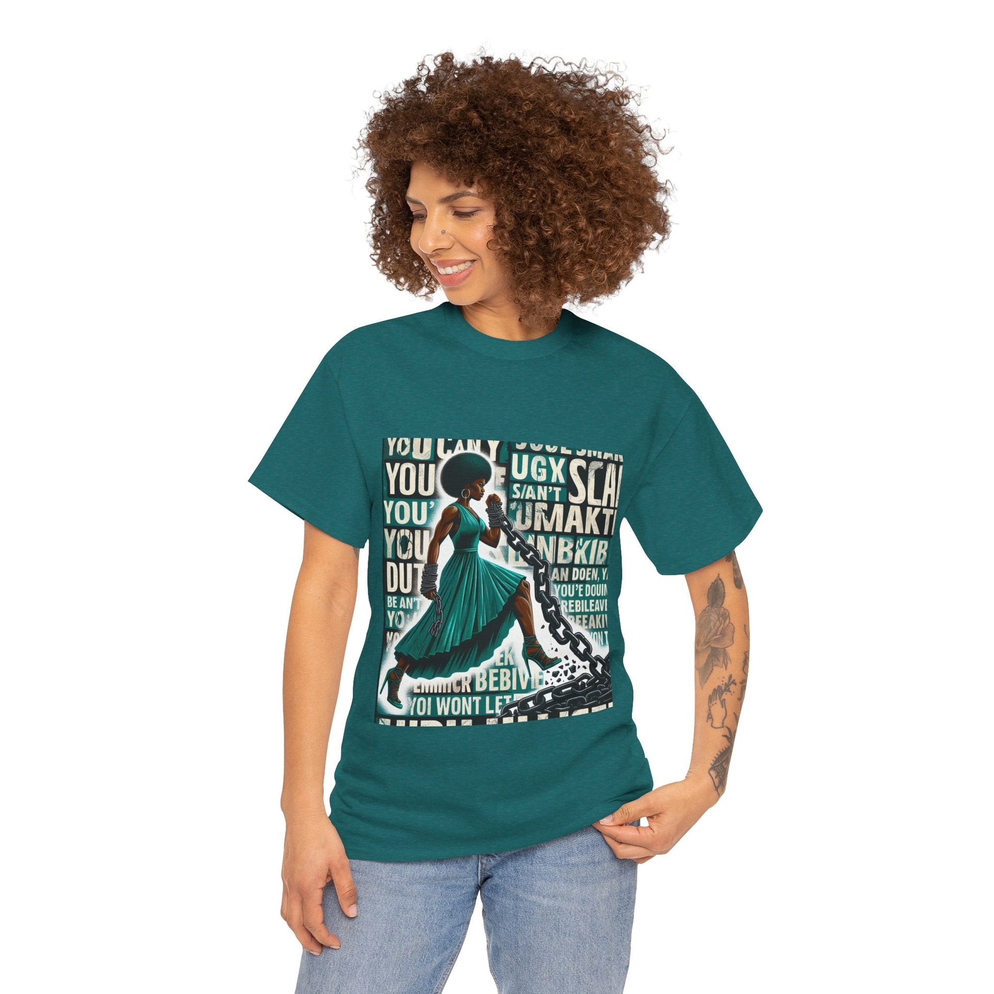 Empowering Afrocentric Unisex Tee, Motivational T-Shirt, Gift for Her, Black History, Fashion Statement, Casual Wear Printify
