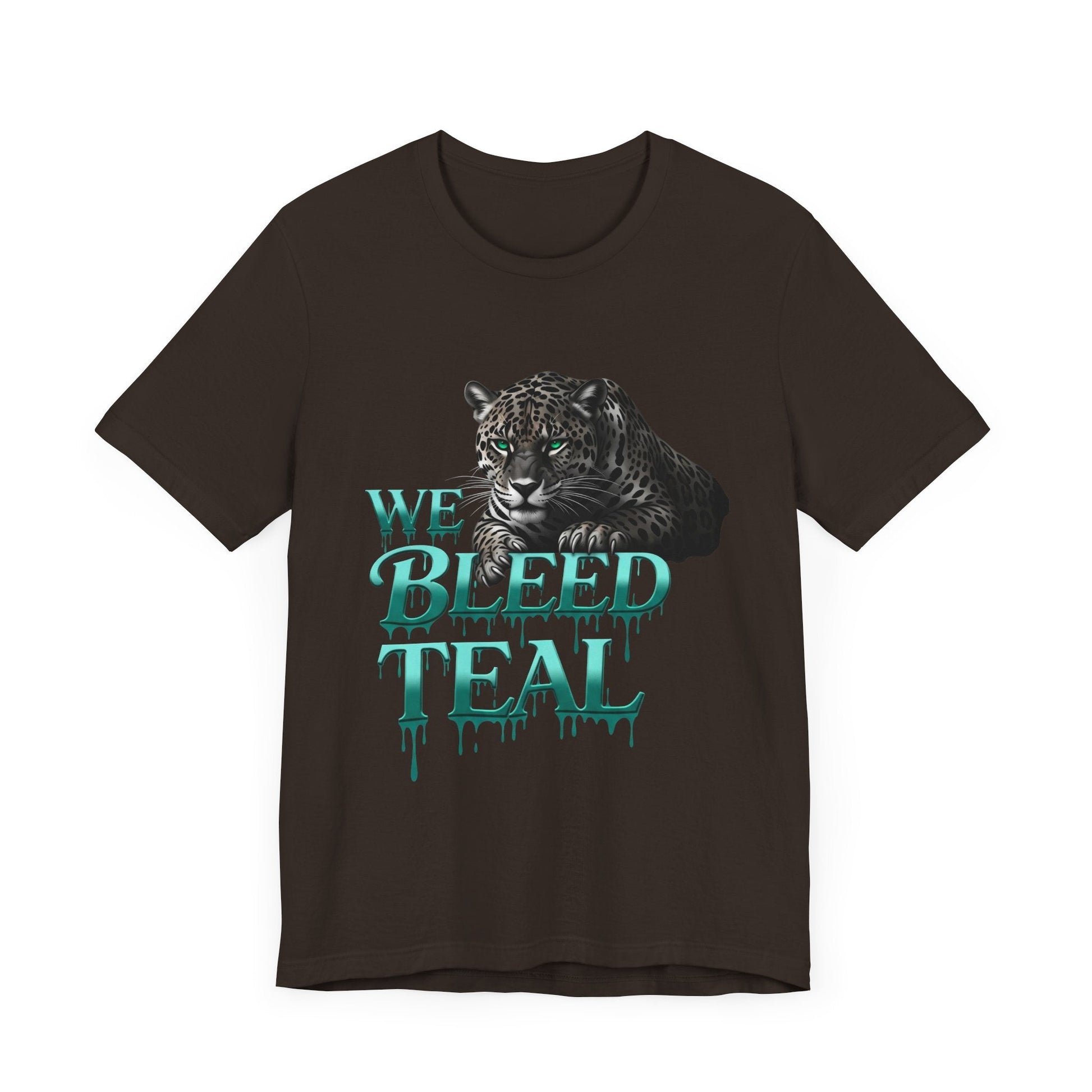 Teal Panther Graphic Tee - We Bleed Teal T-Shirt, Casual Unisex Shirt, Animal Lover Gift, Sports Fans Apparel, Unique Graphic Top Printify