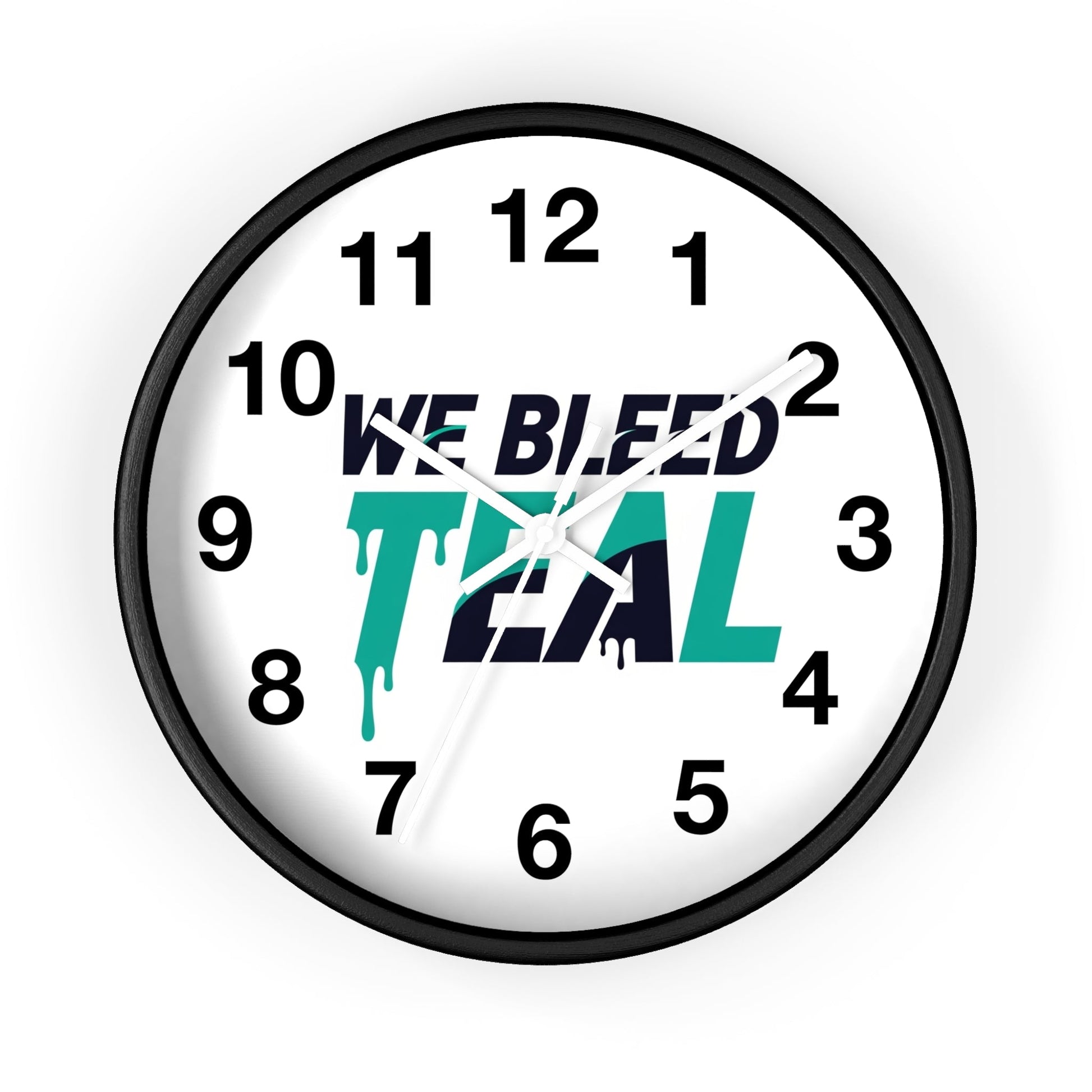 Teal Spirit Wall Clock - Perfect for Sports Fans, Home Decor, Gift for Game Day, Team Motivation, Unique Office Decoration Printify