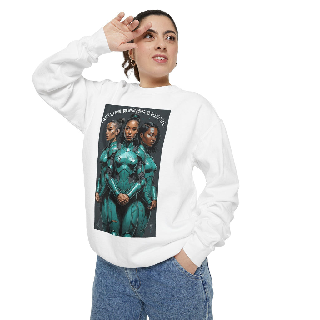 Empowering Graphic Sweatshirt for Fans of Sci-Fi, Unique Gift for Her, Cozy Lounge Wear, Perfect for Birthdays, Holiday, or Everyday Style Printify