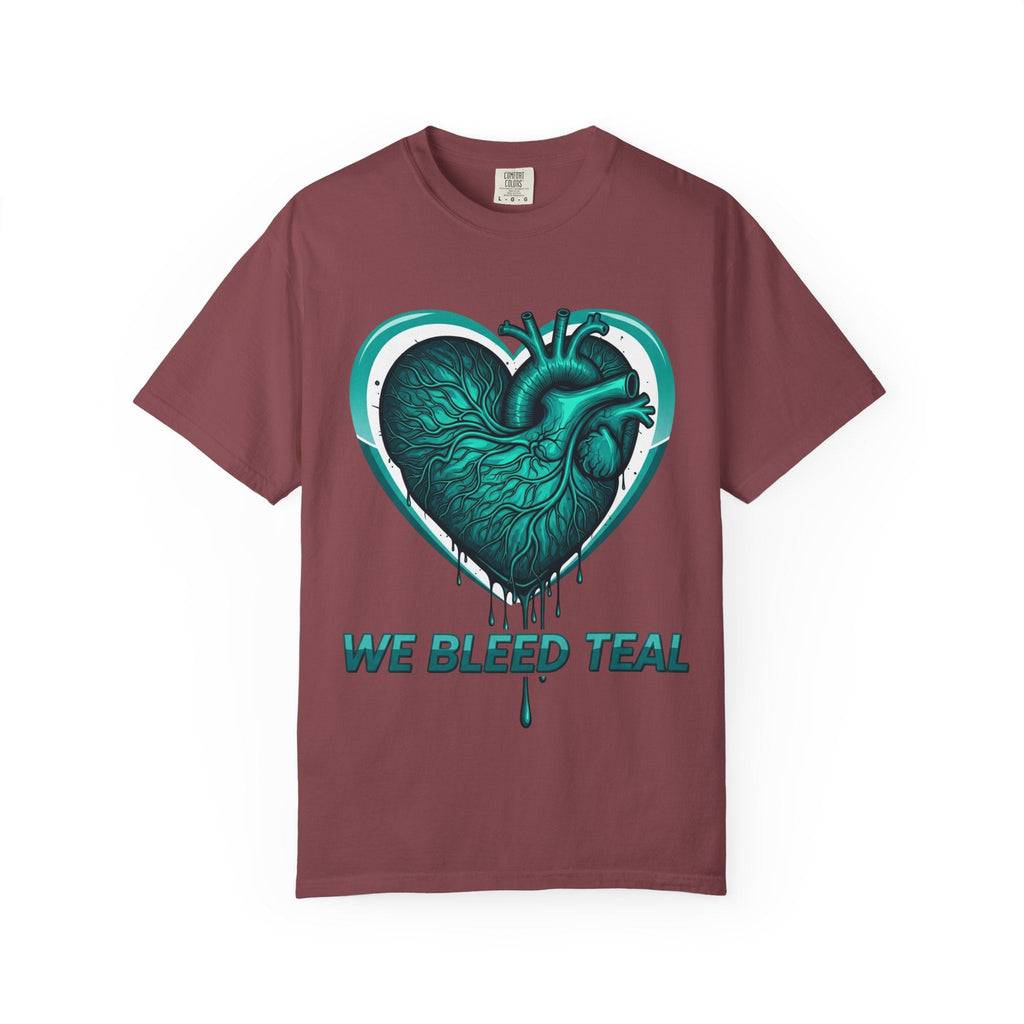 Teal Heart T-Shirt, Unisex Casual Shirt, Heart Health Awareness Tee, Gift for Men & Women, Comfortable Everyday Wear, We Bleed Teal Printify