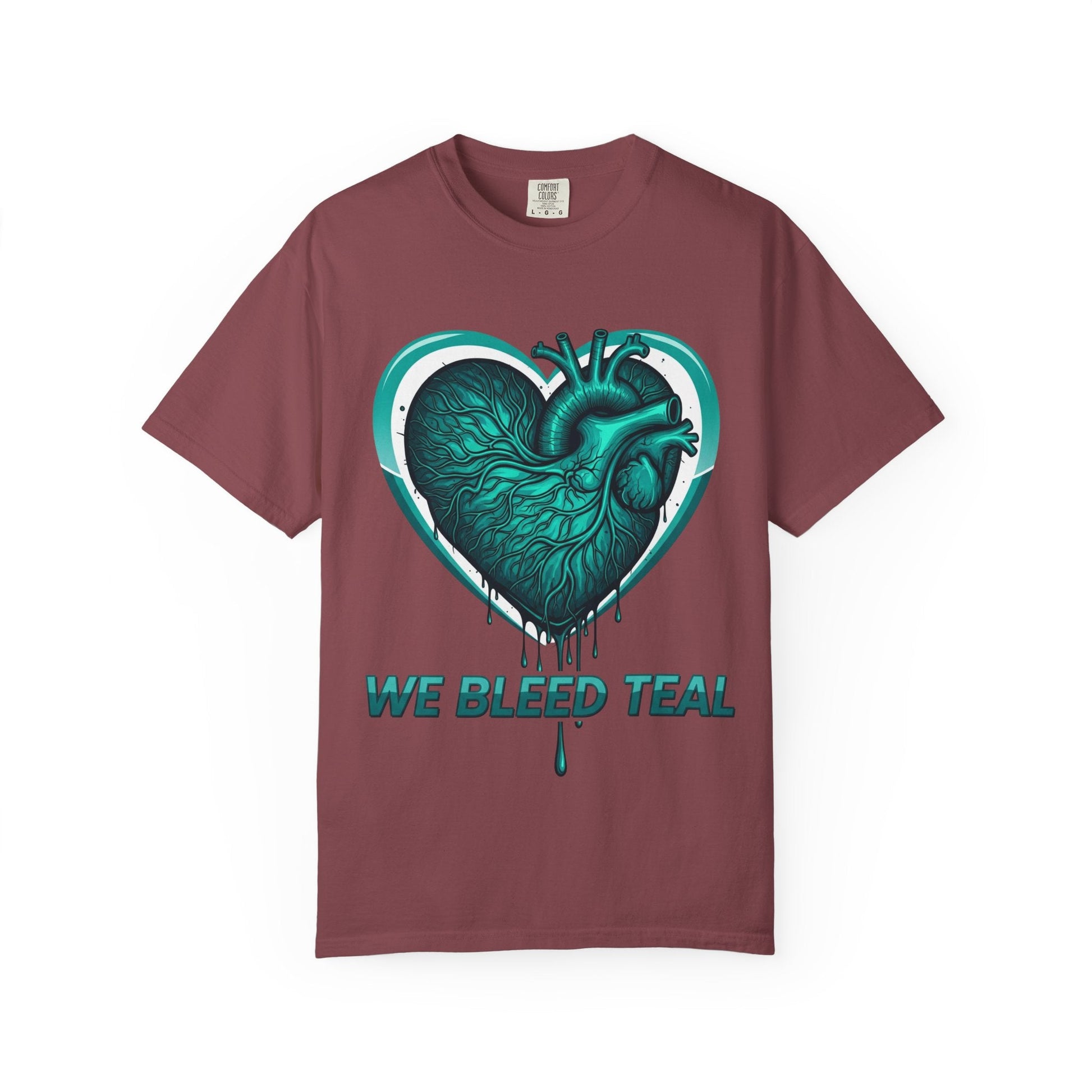 Teal Heart T-Shirt, Unisex Casual Shirt, Heart Health Awareness Tee, Gift for Men & Women, Comfortable Everyday Wear, We Bleed Teal Printify