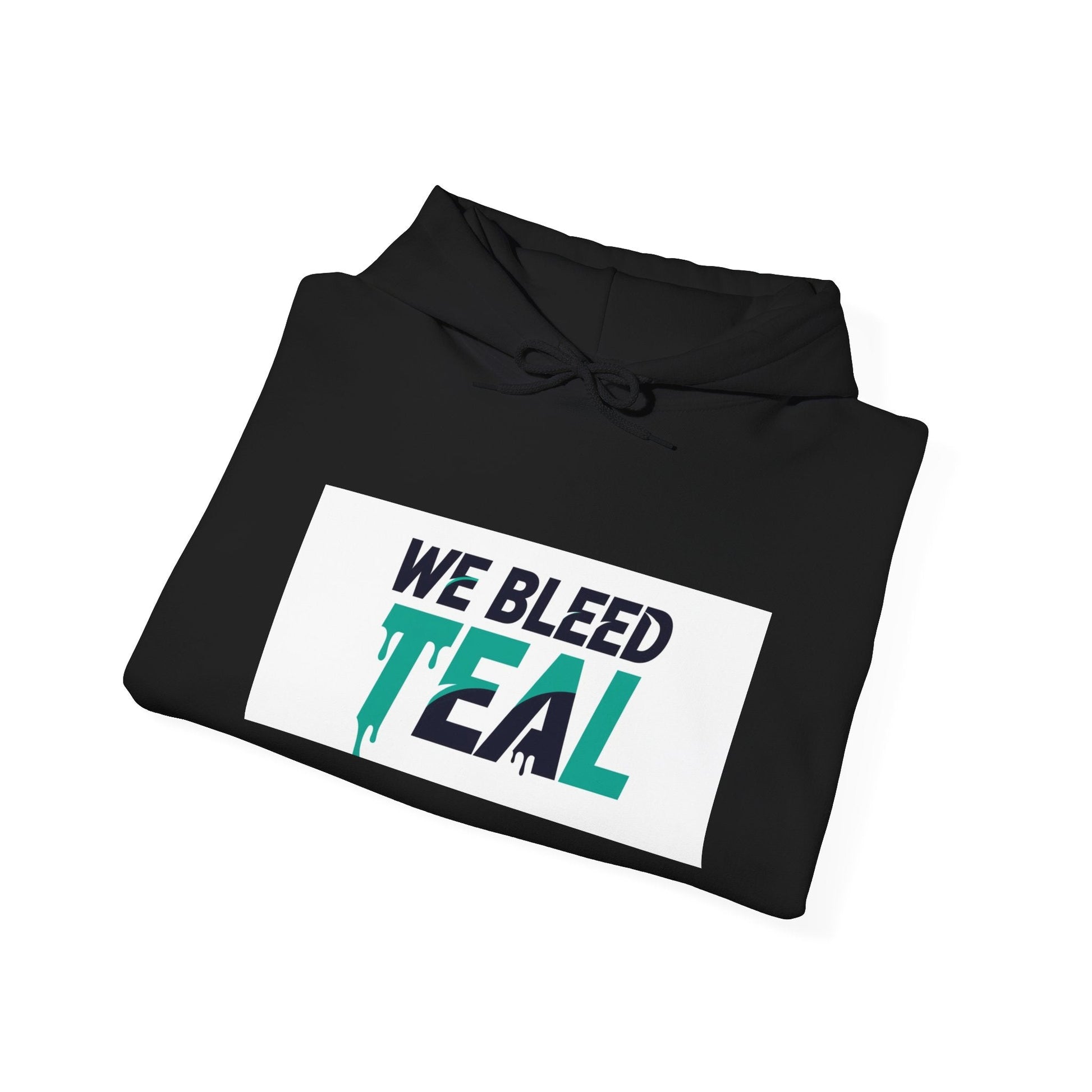 Teal Heart Hoodie - Unisex Heavy Blend Sweatshirt, Perfect for Gamers, Sport Fans, Casual Wear, Gift for Holidays Printify