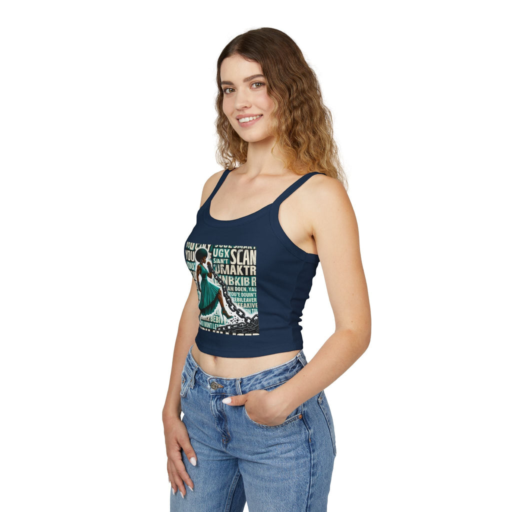 Empowered Woman Spaghetti Strap Tank Top - Inspirational Fashion for Females, Summer Tops, Gift for Her, Festival Wear, Casual Style Printify