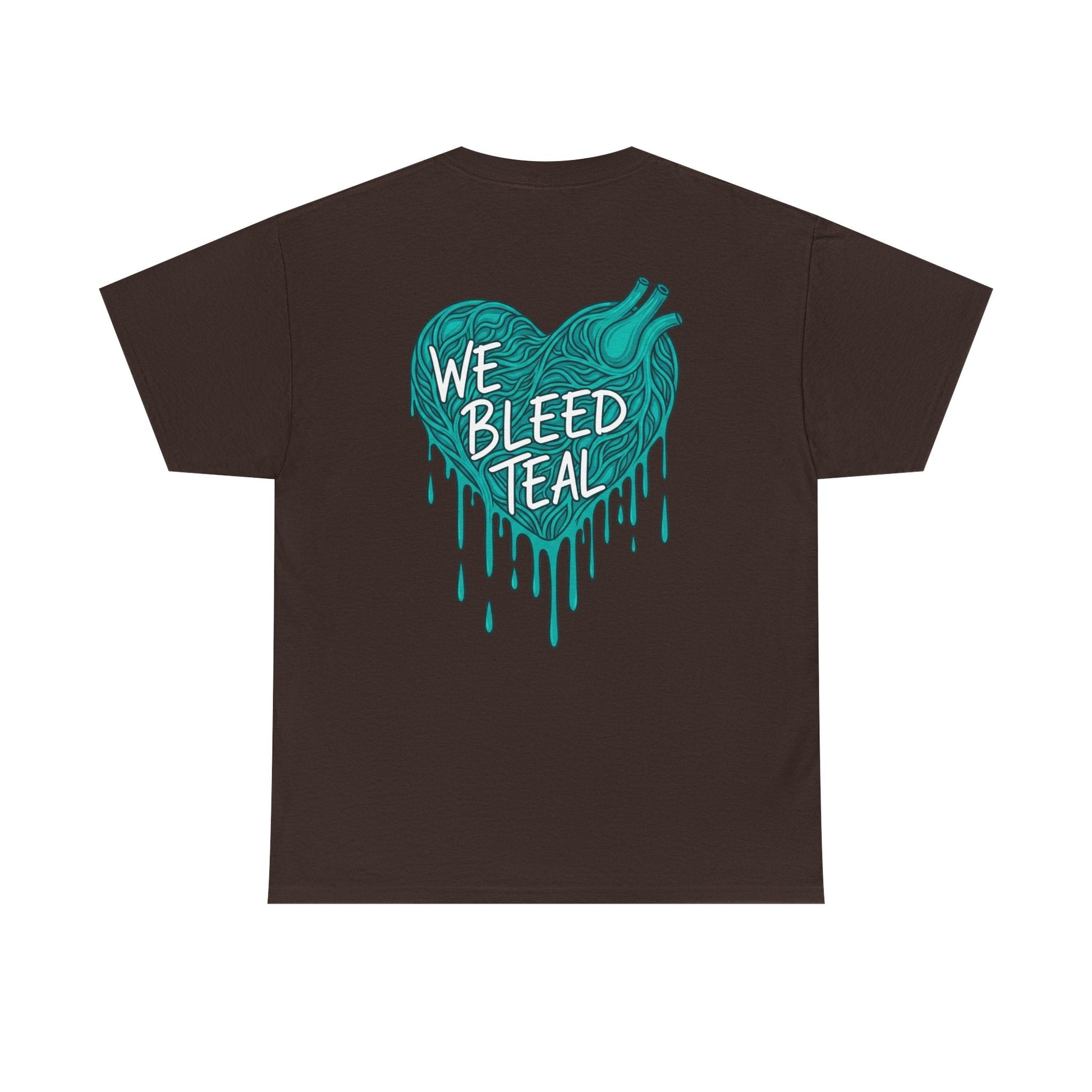 Teal Heart Tee - Unisex Heavy Cotton T-Shirt, Gift for Sports Fans, Casual Wear, Team Spirit Apparel, Soft Cotton Tee, Everyday Comfort Printify