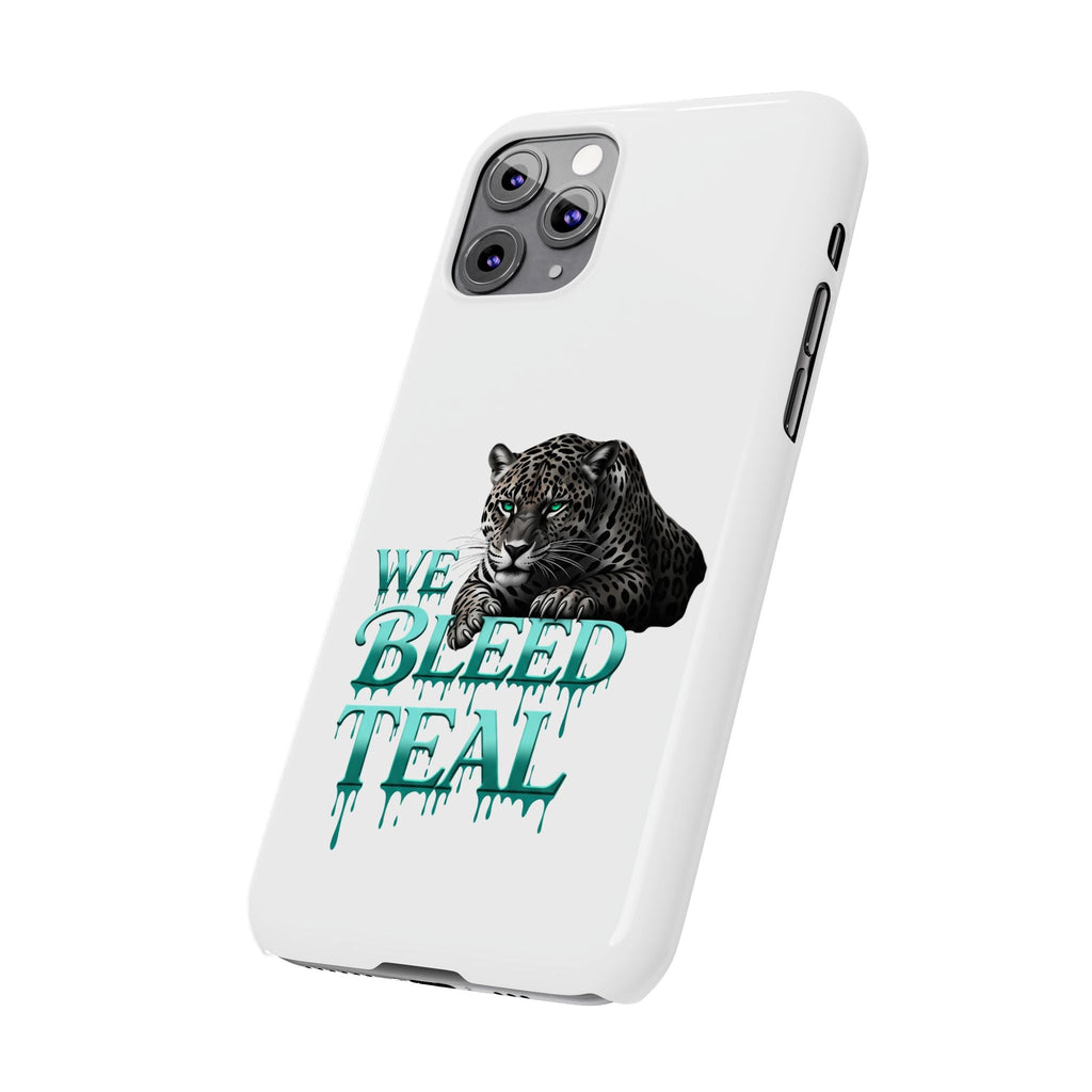 Teal Panther Slim Phone Case - Bold Animal Design, Unique Gift for Wildlife Lovers, Stylish Phone Accessory, Modern Aesthetic, Trendy [...] Printify