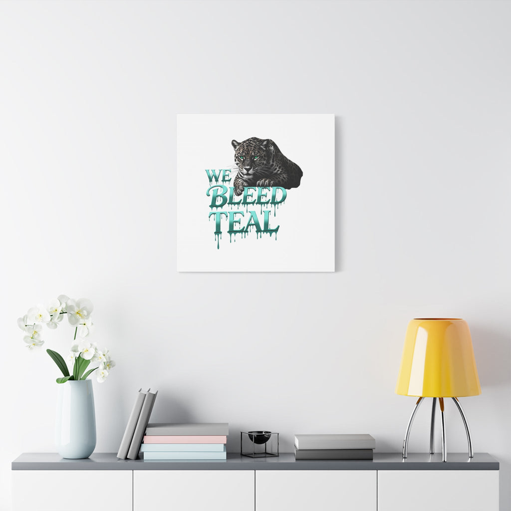 Teal Leopard Canvas Art Print, Modern Wall Decor, Animal Lover Gift, Home Interior Design, We Bleed Teal Artwork Printify