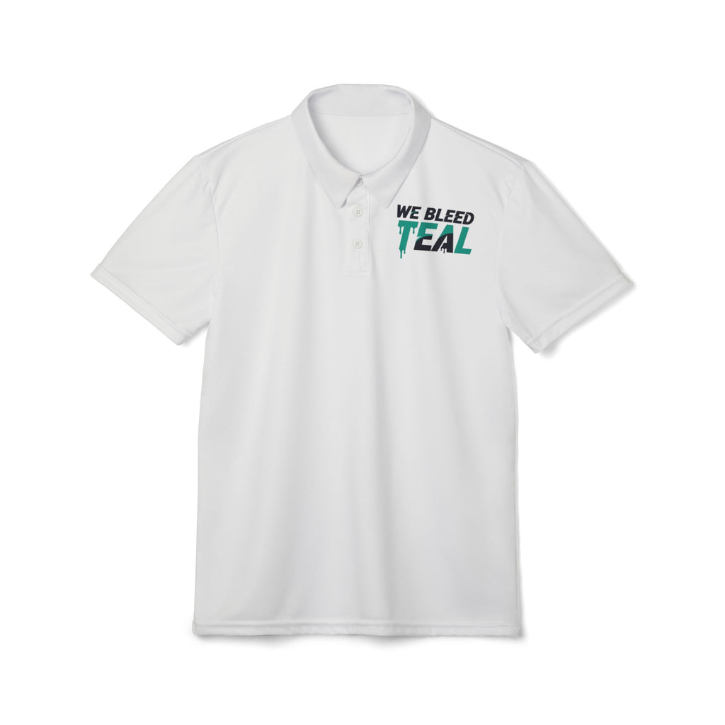 We Bleed Teal Unisex Polo Shirt, Casual Wear, Game Day Outfit, Gift for Sports Fans, Summer Attire, Team Spirit Merchandise