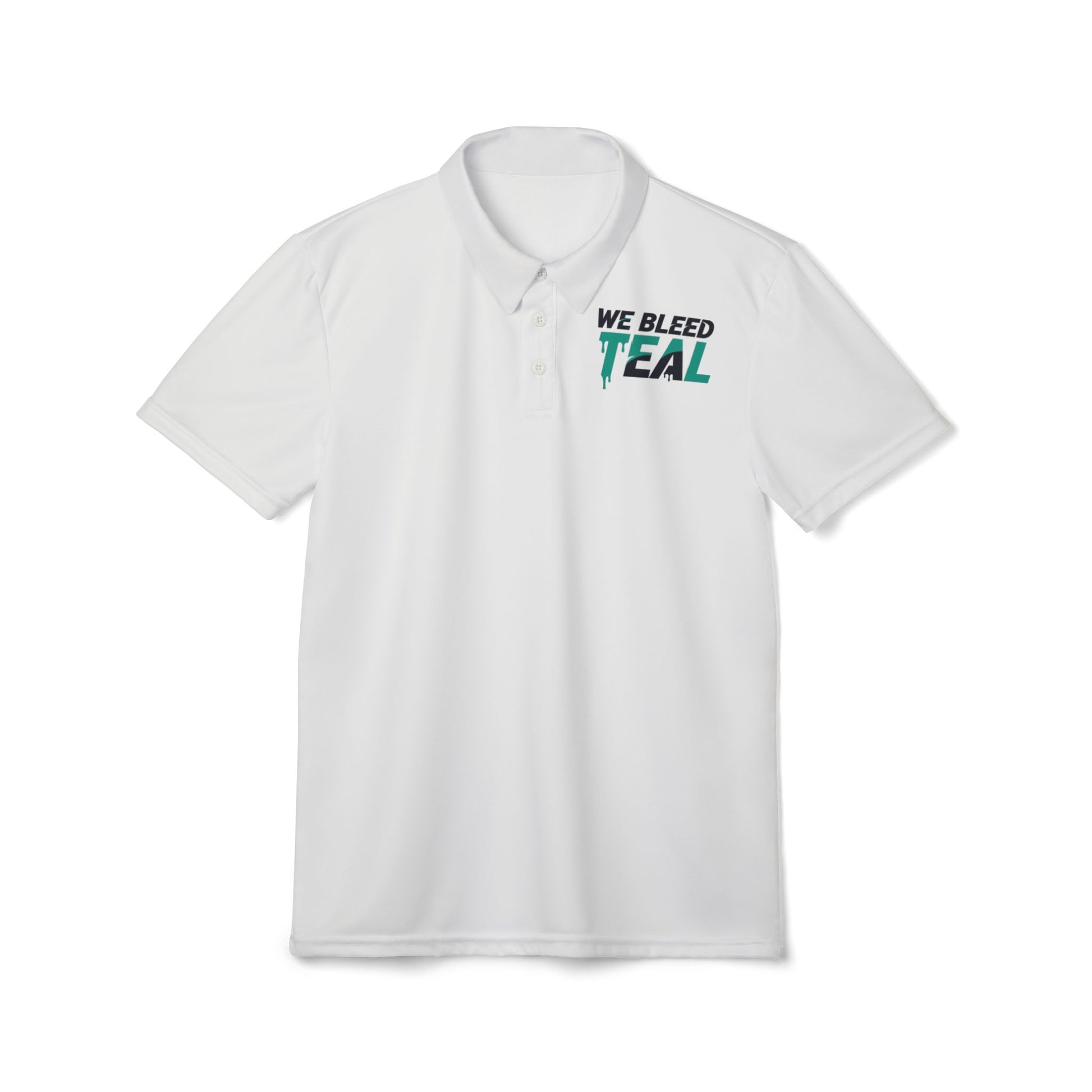 We Bleed Teal Unisex Polo Shirt, Casual Wear, Game Day Outfit, Gift for Sports Fans, Summer Attire, Team Spirit Merchandise