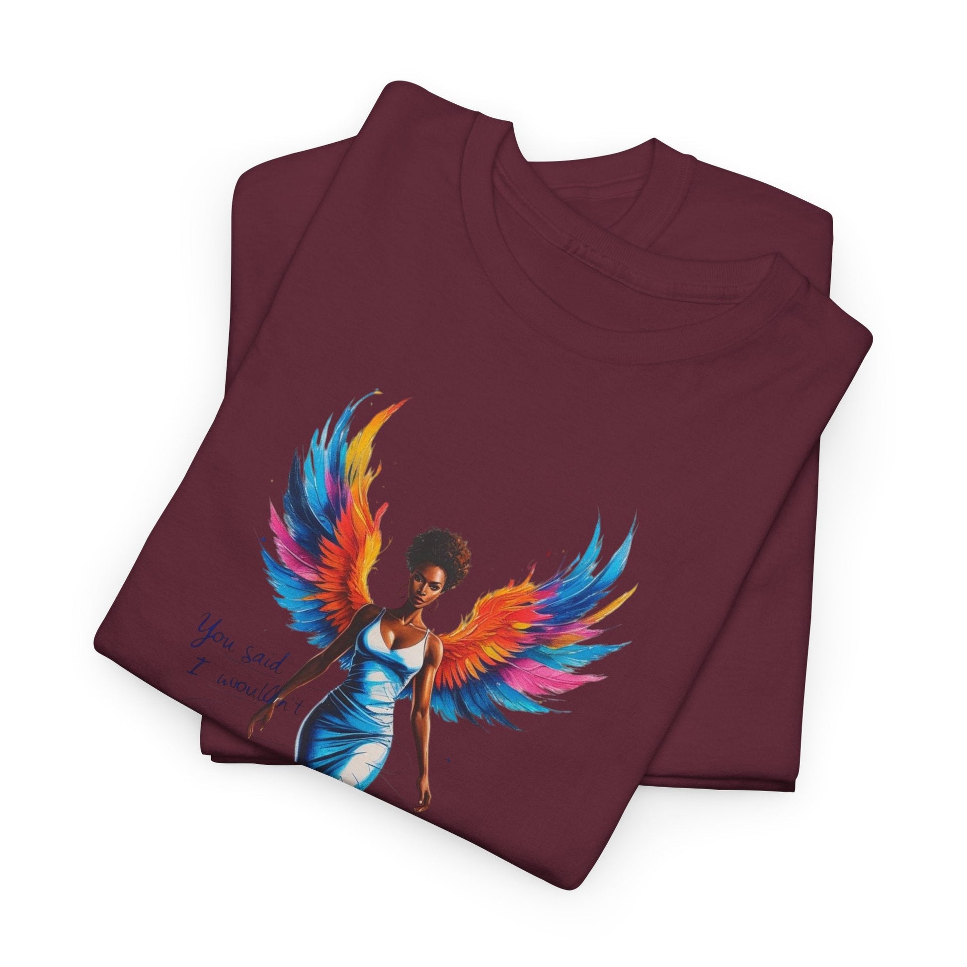 Vibrant Angelic Heavy Cotton Tee - Unisex T-Shirt, Inspirational Apparel, Casual Wear, Gift for Her, Spiritual Fashion Printify