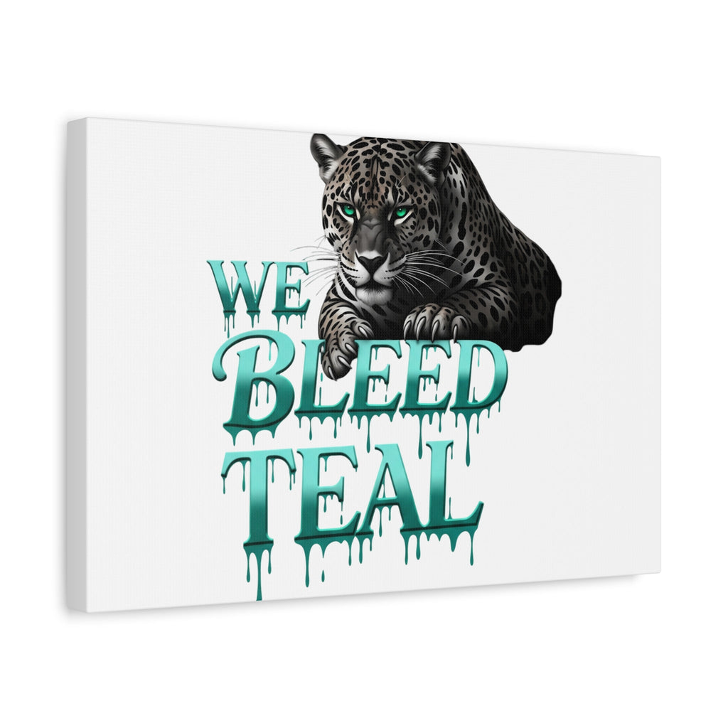 Teal Leopard Canvas Art Print, Modern Wall Decor, Animal Lover Gift, Home Interior Design, We Bleed Teal Artwork Printify