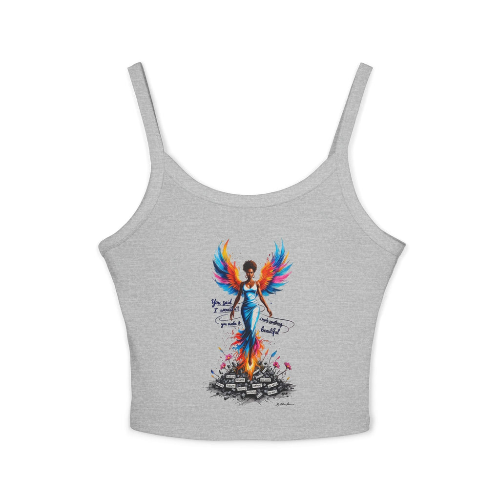 Angelic Spaghetti Strap Tank Top | Summer Vibes, Festival Wear, Women's Clothing, Bohemian Style, Gift Idea Printify