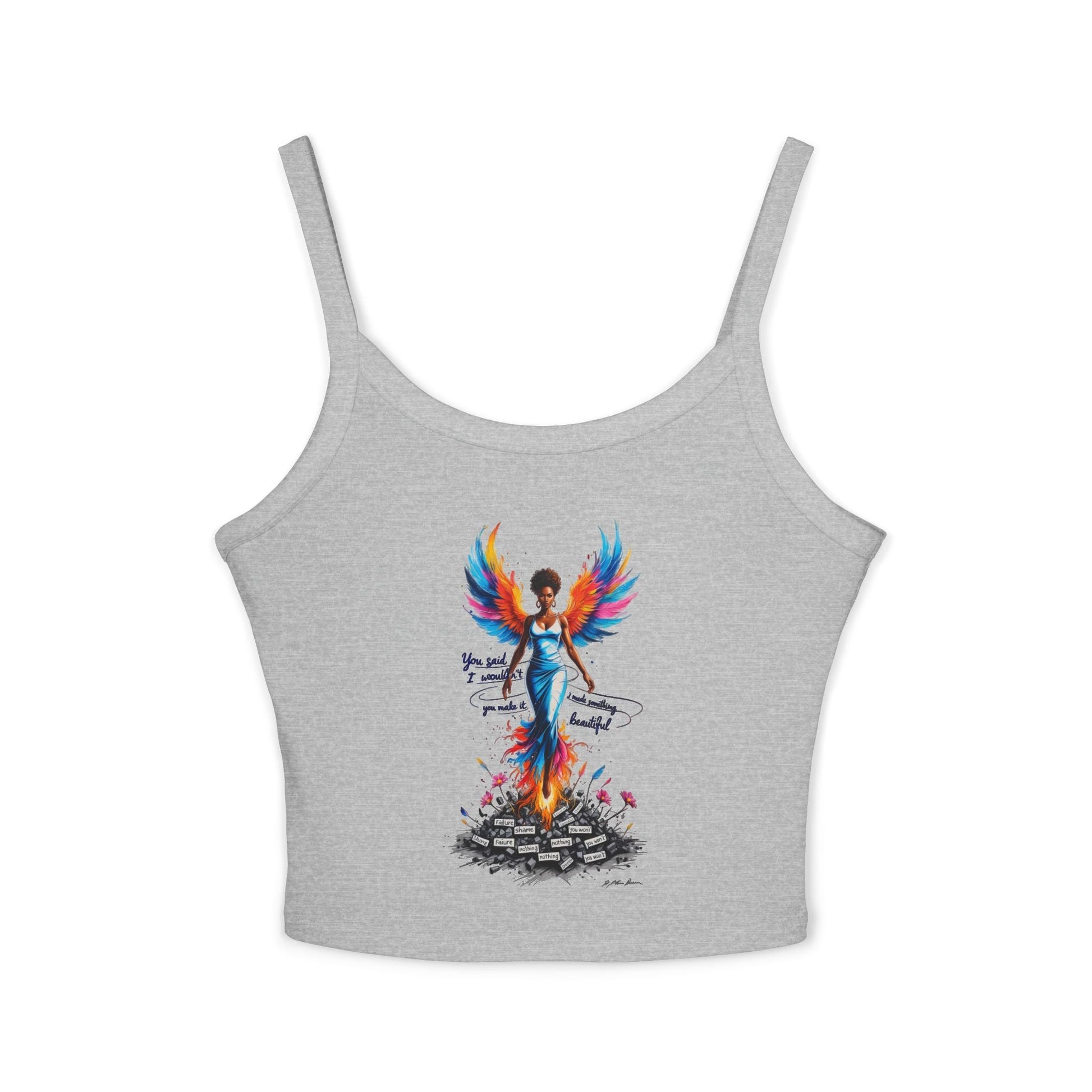 Angelic Spaghetti Strap Tank Top | Summer Vibes, Festival Wear, Women's Clothing, Bohemian Style, Gift Idea Printify