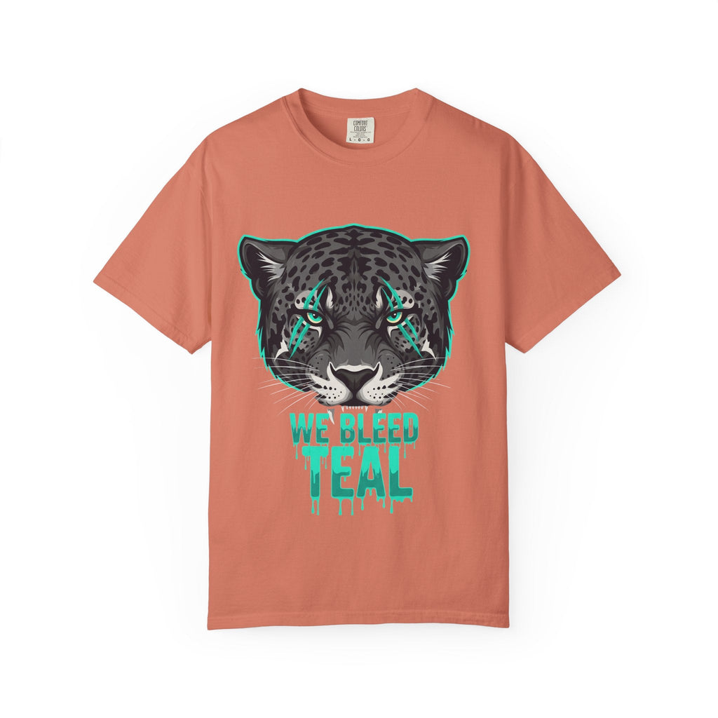 Teal Panther Unisex T-Shirt, Casual Graphic Tee, Animal Lover Gift, Unique Style, Eco-Friendly Apparel Printify