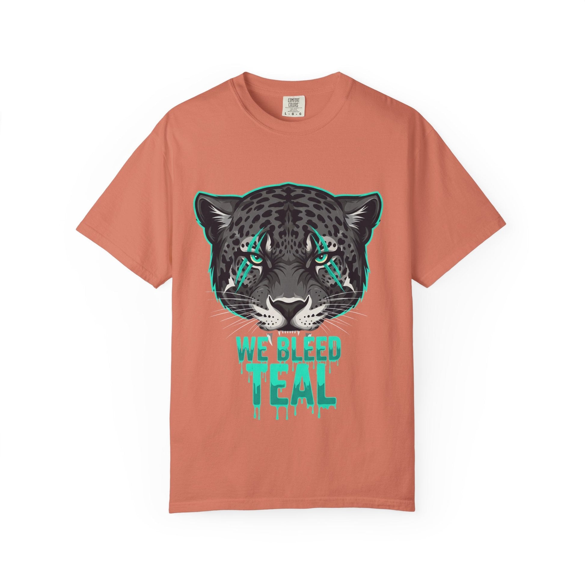 Teal Panther Unisex T-Shirt, Casual Graphic Tee, Animal Lover Gift, Unique Style, Eco-Friendly Apparel Printify