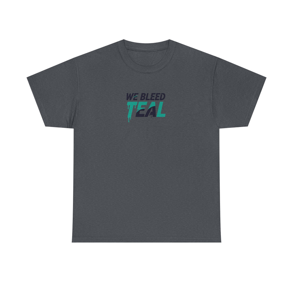 Teal Heart Tee - Unisex Heavy Cotton T-Shirt, Gift for Sports Fans, Casual Wear, Team Spirit Apparel, Soft Cotton Tee, Everyday Comfort Printify