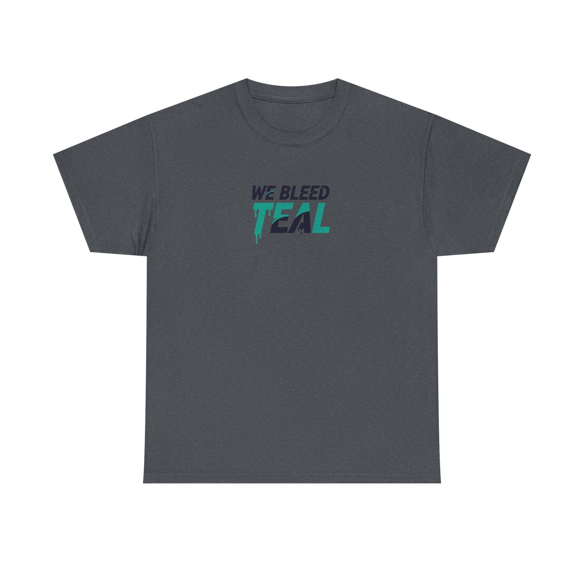 Teal Heart Tee - Unisex Heavy Cotton T-Shirt, Gift for Sports Fans, Casual Wear, Team Spirit Apparel, Soft Cotton Tee, Everyday Comfort Printify