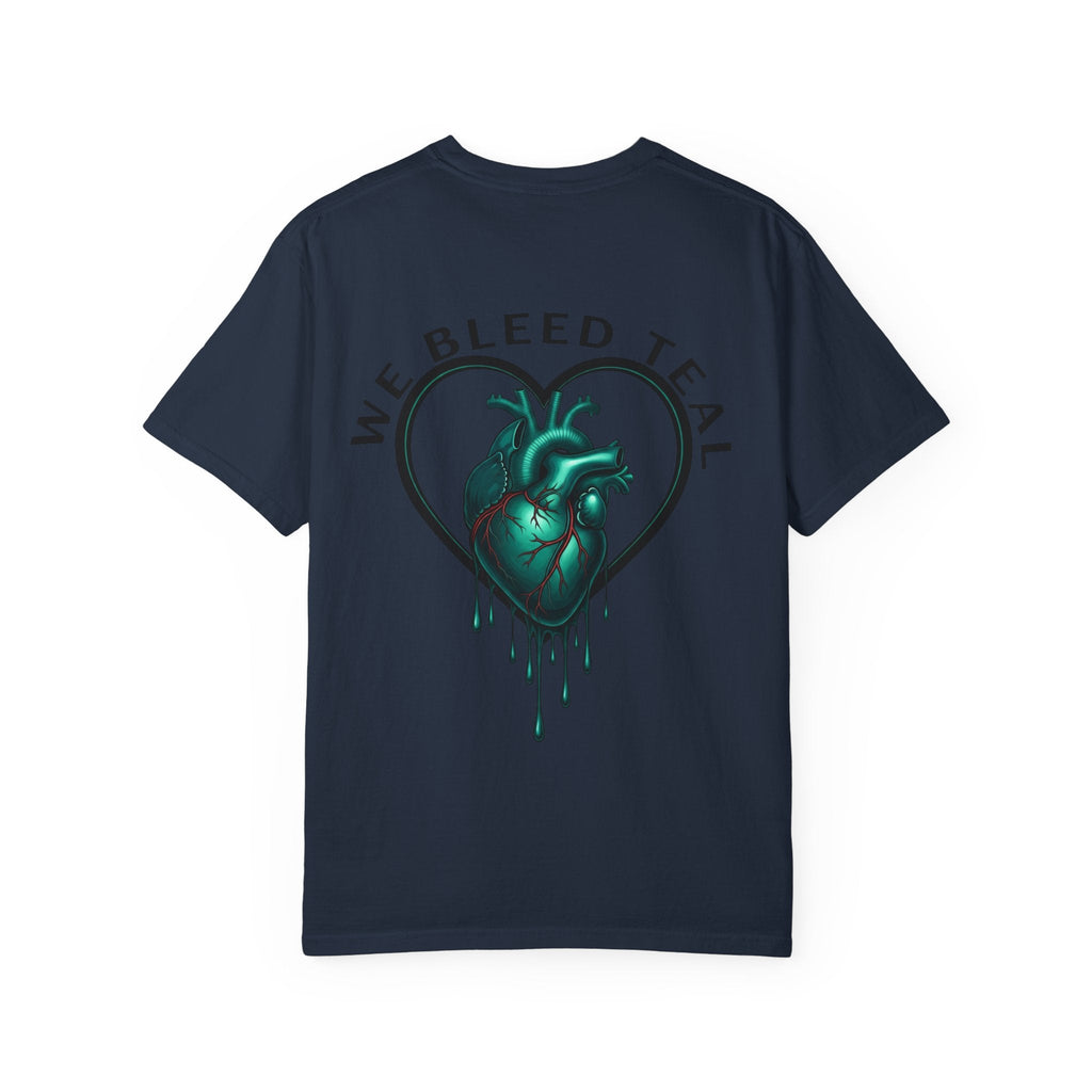 Teal Heart Unisex T-Shirt, Casual Wear, Everyday Tee, Unique Gift for Observances, Music Festivals, Art Lovers Printify