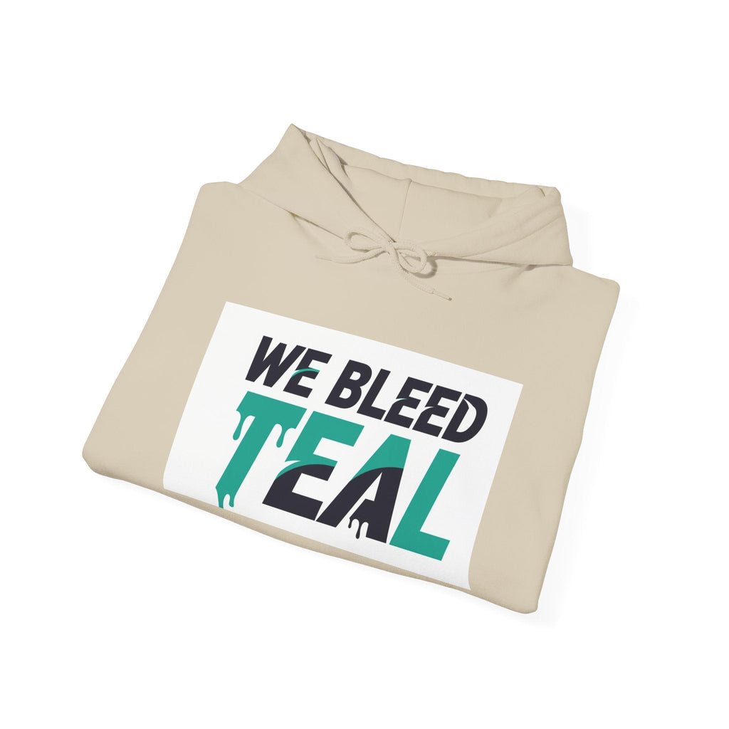 Teal Heart Hoodie, Unisex Hooded Sweatshirt, Casual Sweatshirt, Gift for Teal Lovers, Birthday Gift, Heart Sweatshirt Printify