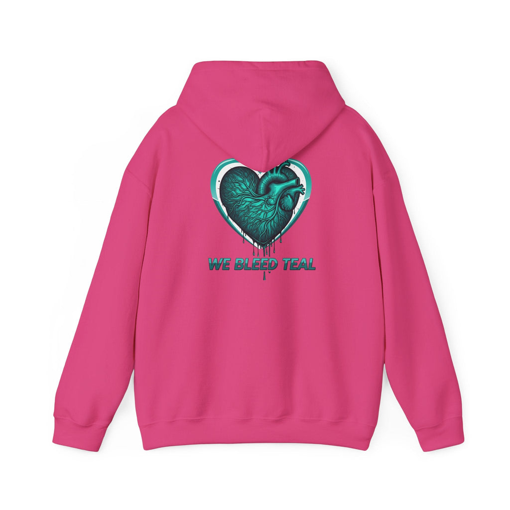 Teal Heart Hoodie - Unisex Heavy Blend Sweatshirt, Perfect for Gamers, Sport Fans, Casual Wear, Gift for Holidays Printify