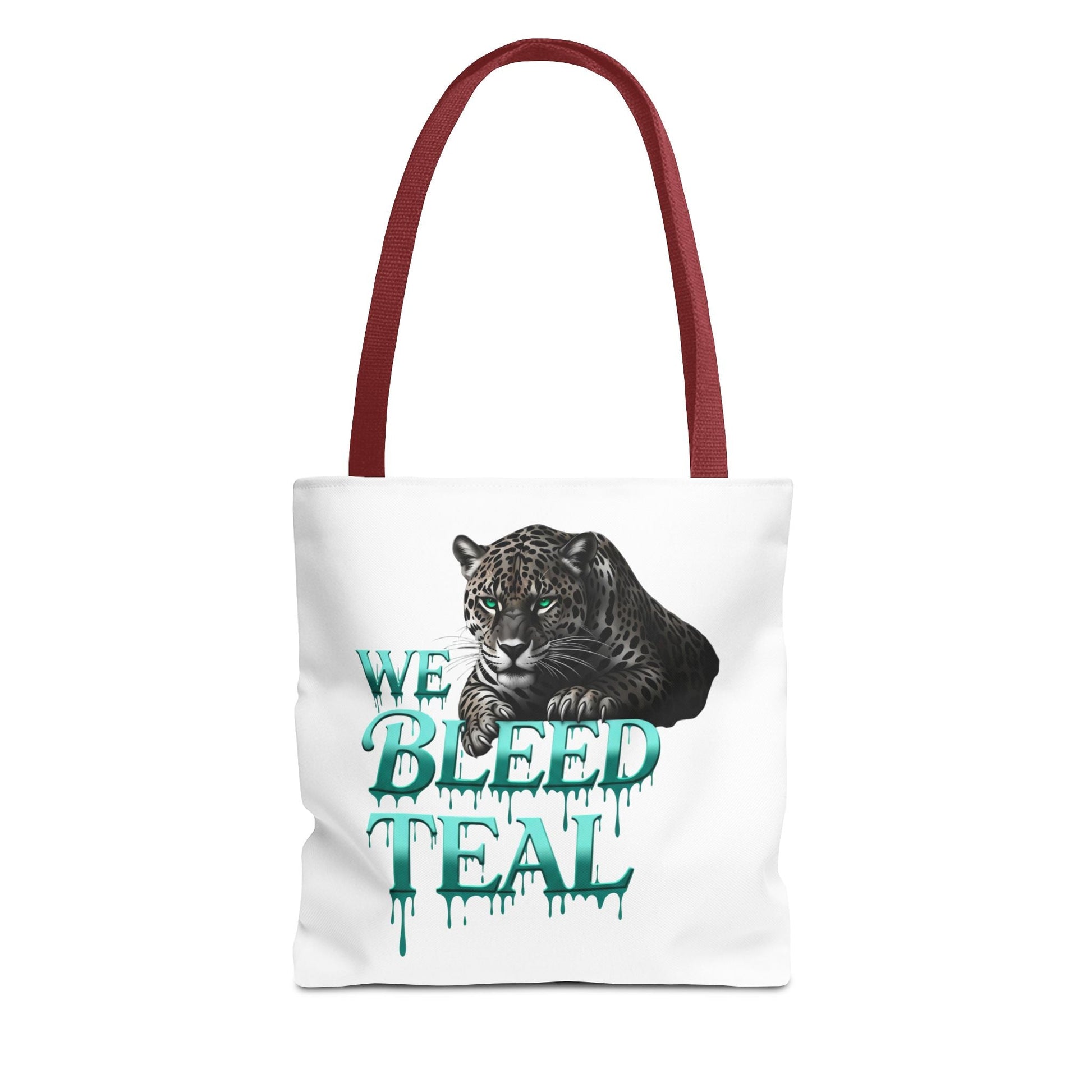 Teal Panther Tote Bag - We Bleed Teal, Animal Lover Gift, Eco-Friendly Bag, College Student Accessory, Unique Shopping Tote Printify