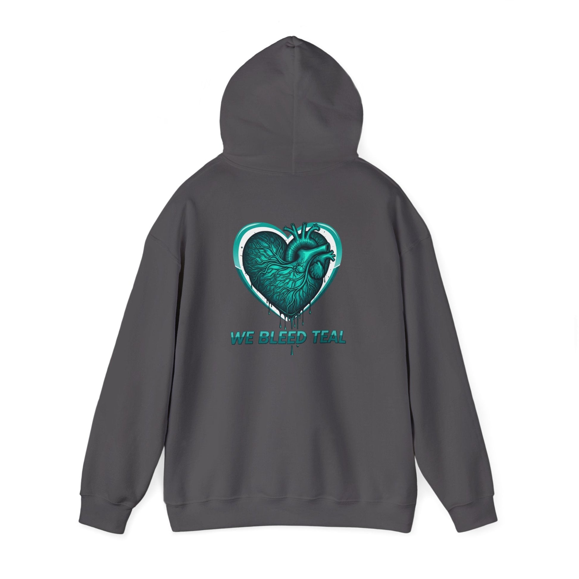 Teal Heart Hoodie - Unisex Heavy Blend Sweatshirt, Perfect for Gamers, Sport Fans, Casual Wear, Gift for Holidays Printify