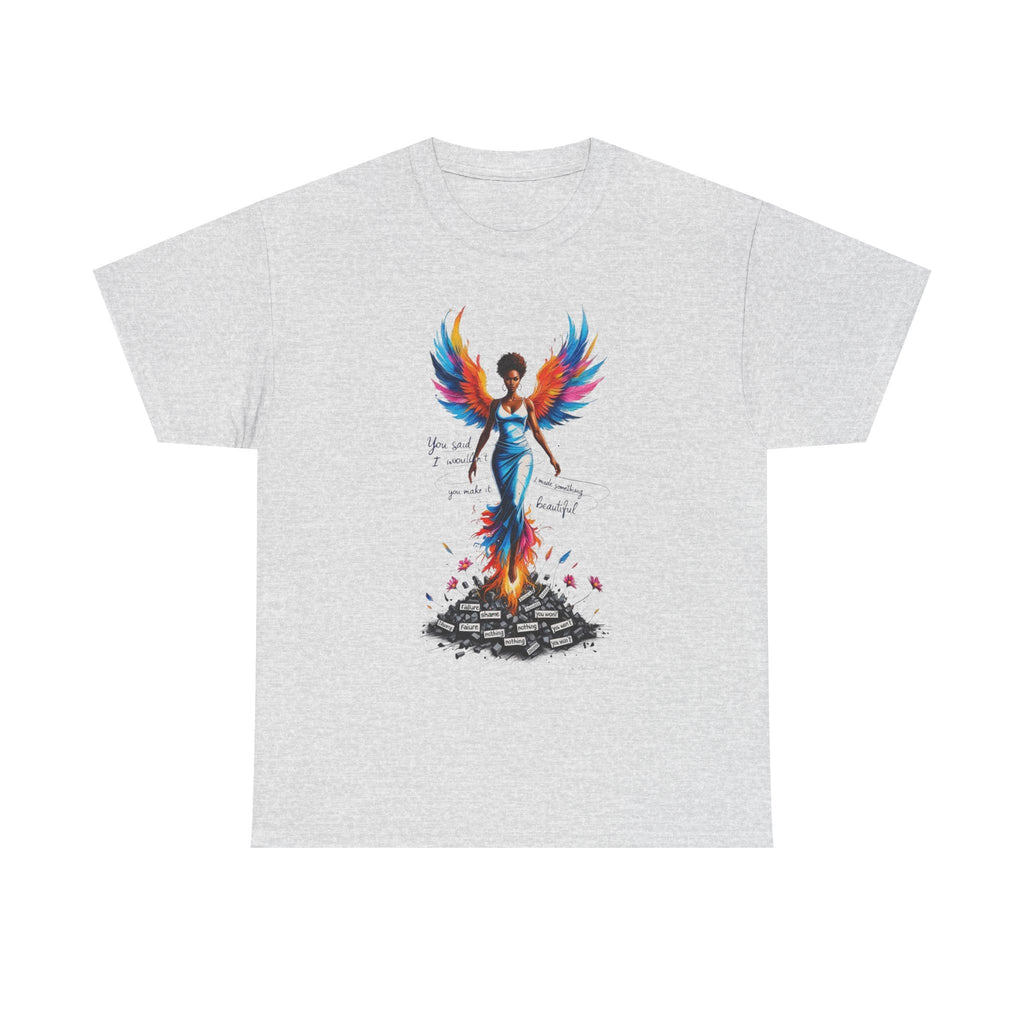 Vibrant Angelic Heavy Cotton Tee - Unisex T-Shirt, Inspirational Apparel, Casual Wear, Gift for Her, Spiritual Fashion Printify