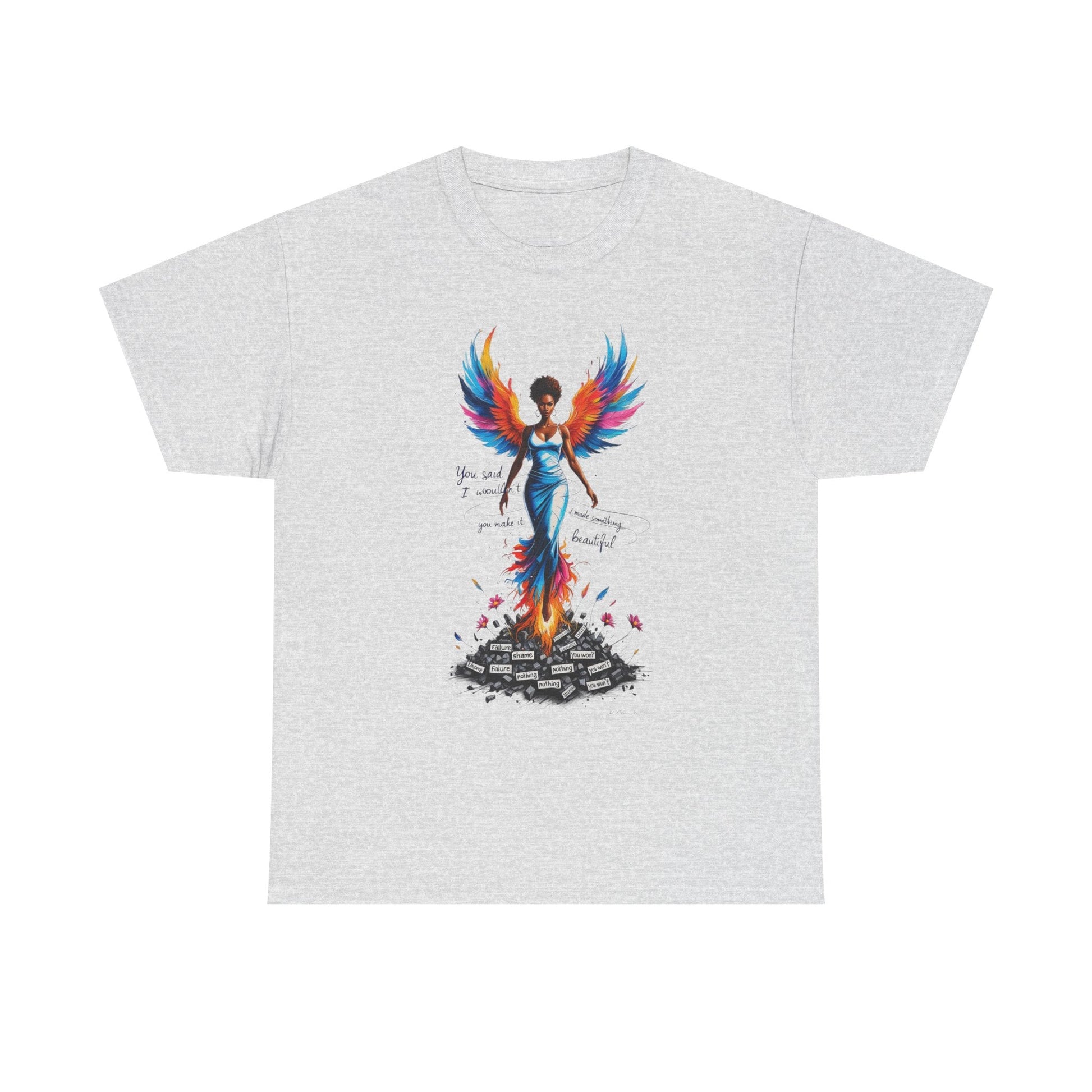 Vibrant Angelic Heavy Cotton Tee - Unisex T-Shirt, Inspirational Apparel, Casual Wear, Gift for Her, Spiritual Fashion Printify