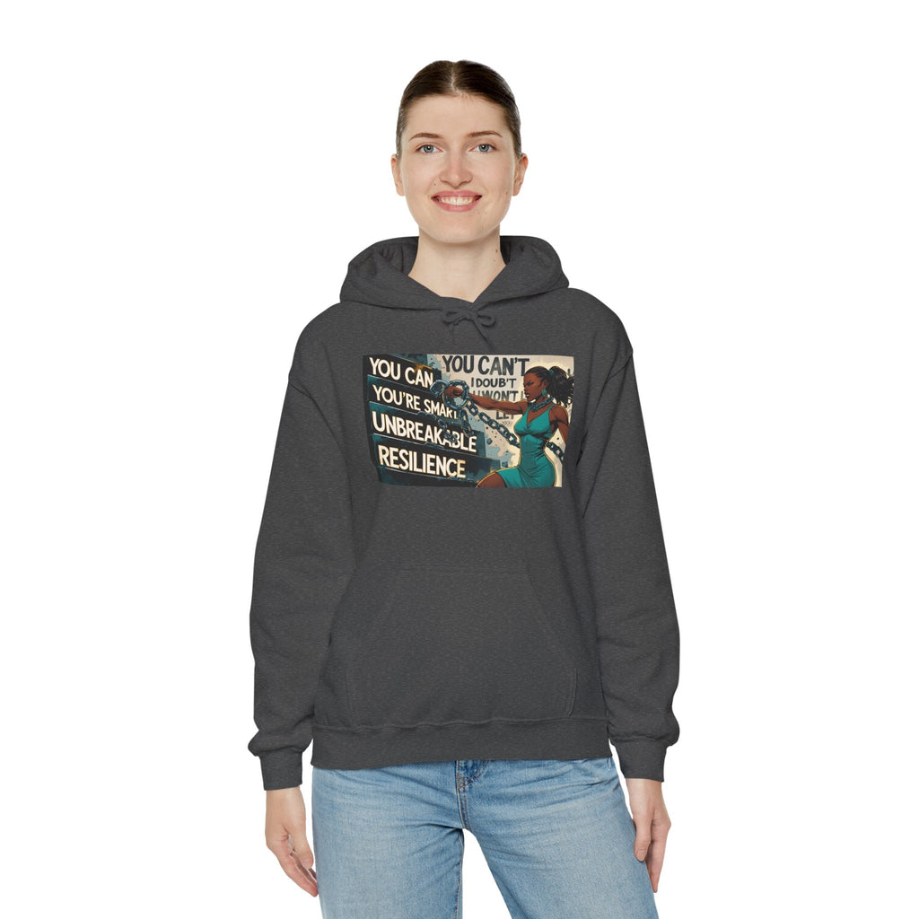 Empowering Resilience Hoodie, Motivational Hooded Sweatshirt, Unisex Sweatshirt for Self-Confidence, Inspirational Gift, Casual Wear Printify