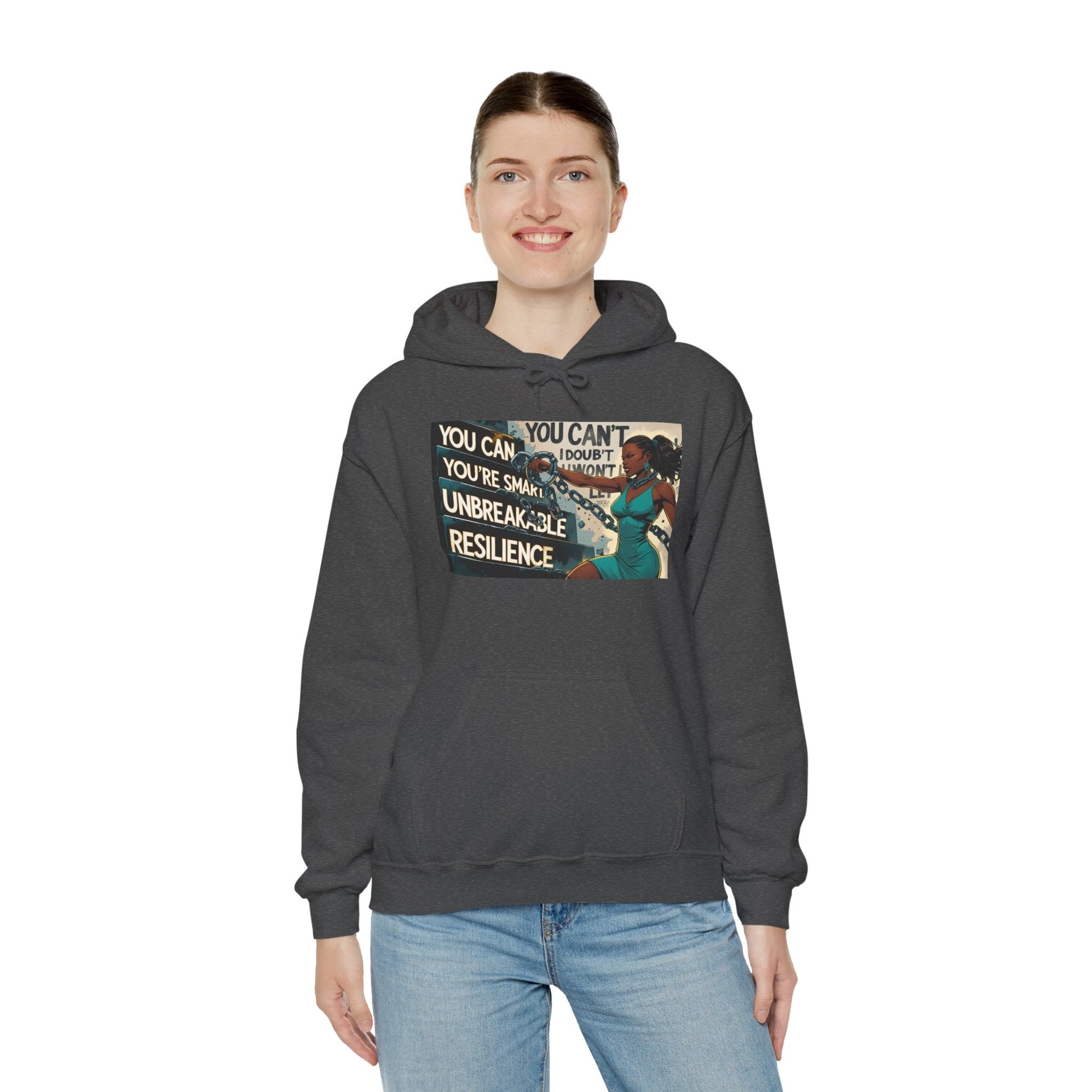 Empowering Resilience Hoodie, Motivational Hooded Sweatshirt, Unisex Sweatshirt for Self-Confidence, Inspirational Gift, Casual Wear Printify