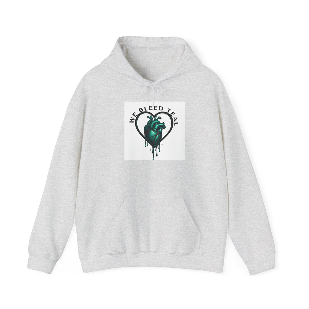 Teal Heart Drip Hoodie - Unisex Sweatshirt, Casual Wear, Gift for Her, Unique Style, Fall Fashion, Cozy Outfit Printify