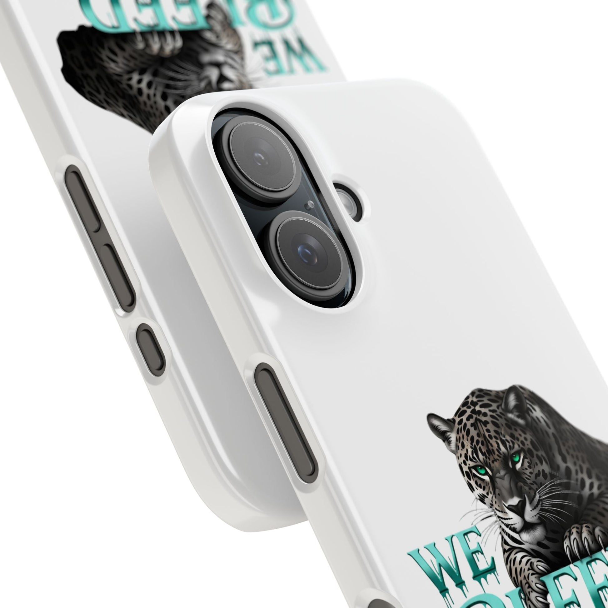 Teal Panther Slim Phone Case - Bold Animal Design, Unique Gift for Wildlife Lovers, Stylish Phone Accessory, Modern Aesthetic, Trendy [...] Printify