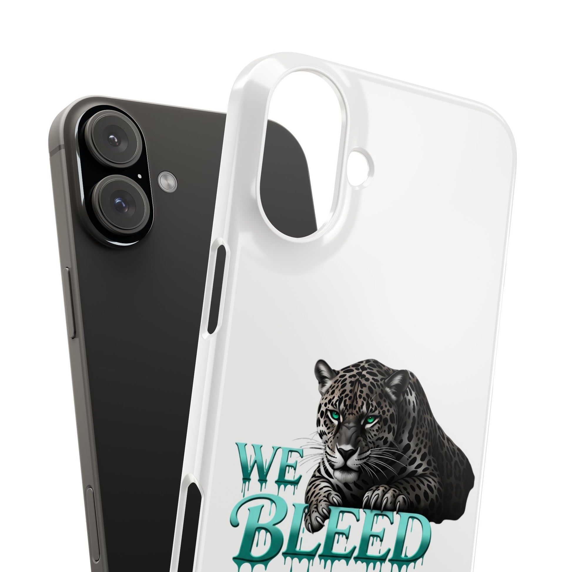 Teal Panther Slim Phone Case - Bold Animal Design, Unique Gift for Wildlife Lovers, Stylish Phone Accessory, Modern Aesthetic, Trendy [...] Printify