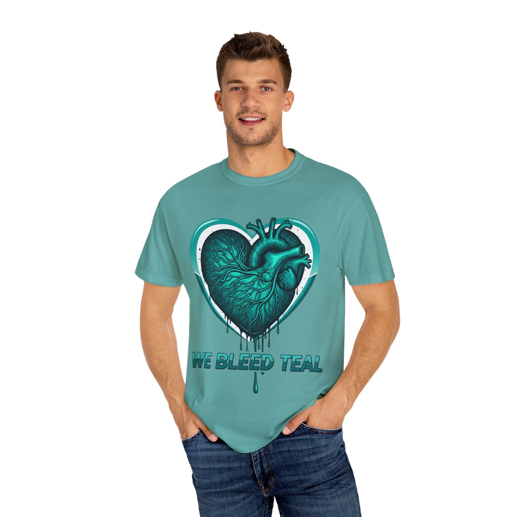 Teal Heart T-Shirt, Unisex Casual Shirt, Heart Health Awareness Tee, Gift for Men & Women, Comfortable Everyday Wear, We Bleed Teal Printify