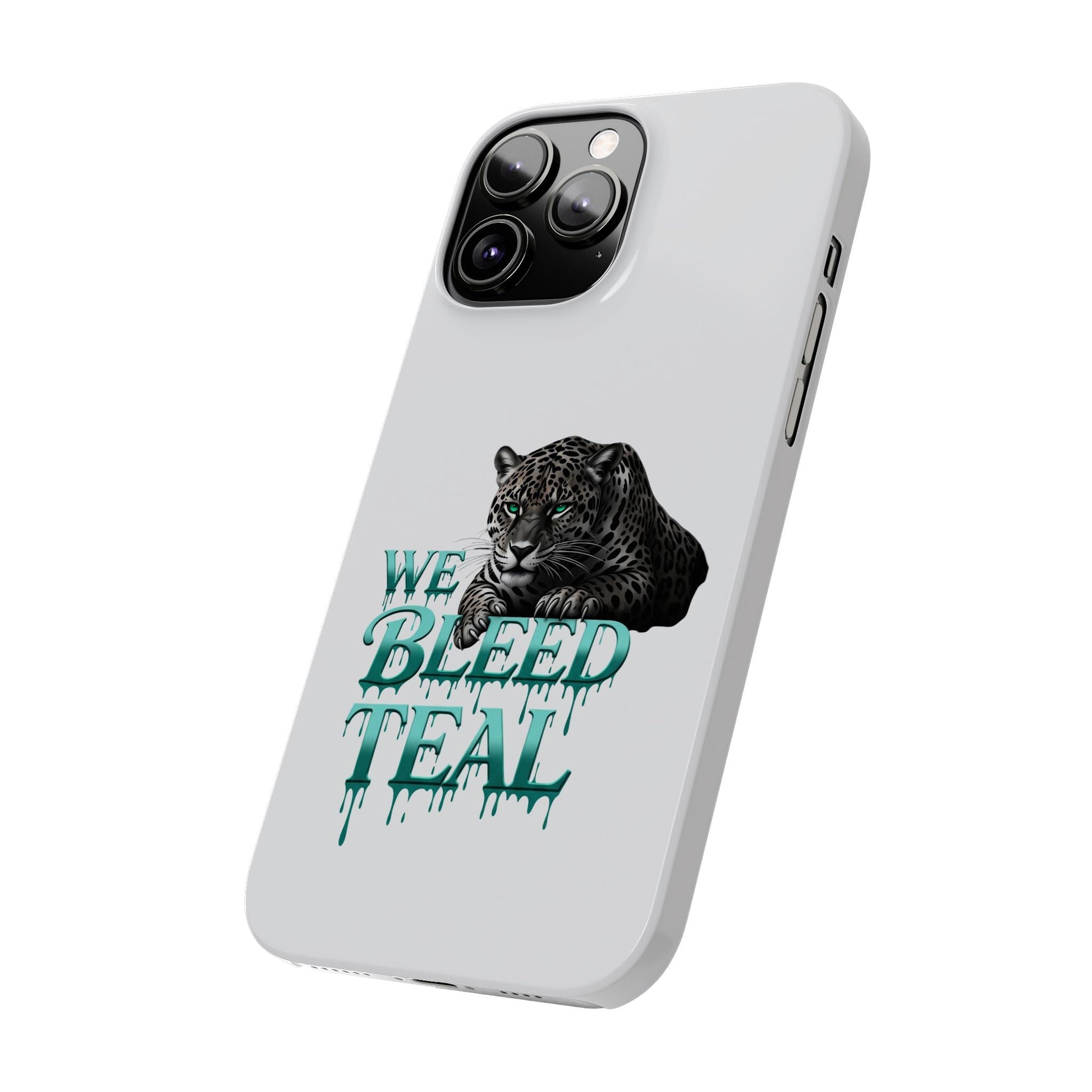 Teal Panther Slim Phone Case - Bold Animal Design, Unique Gift for Wildlife Lovers, Stylish Phone Accessory, Modern Aesthetic, Trendy [...] Printify