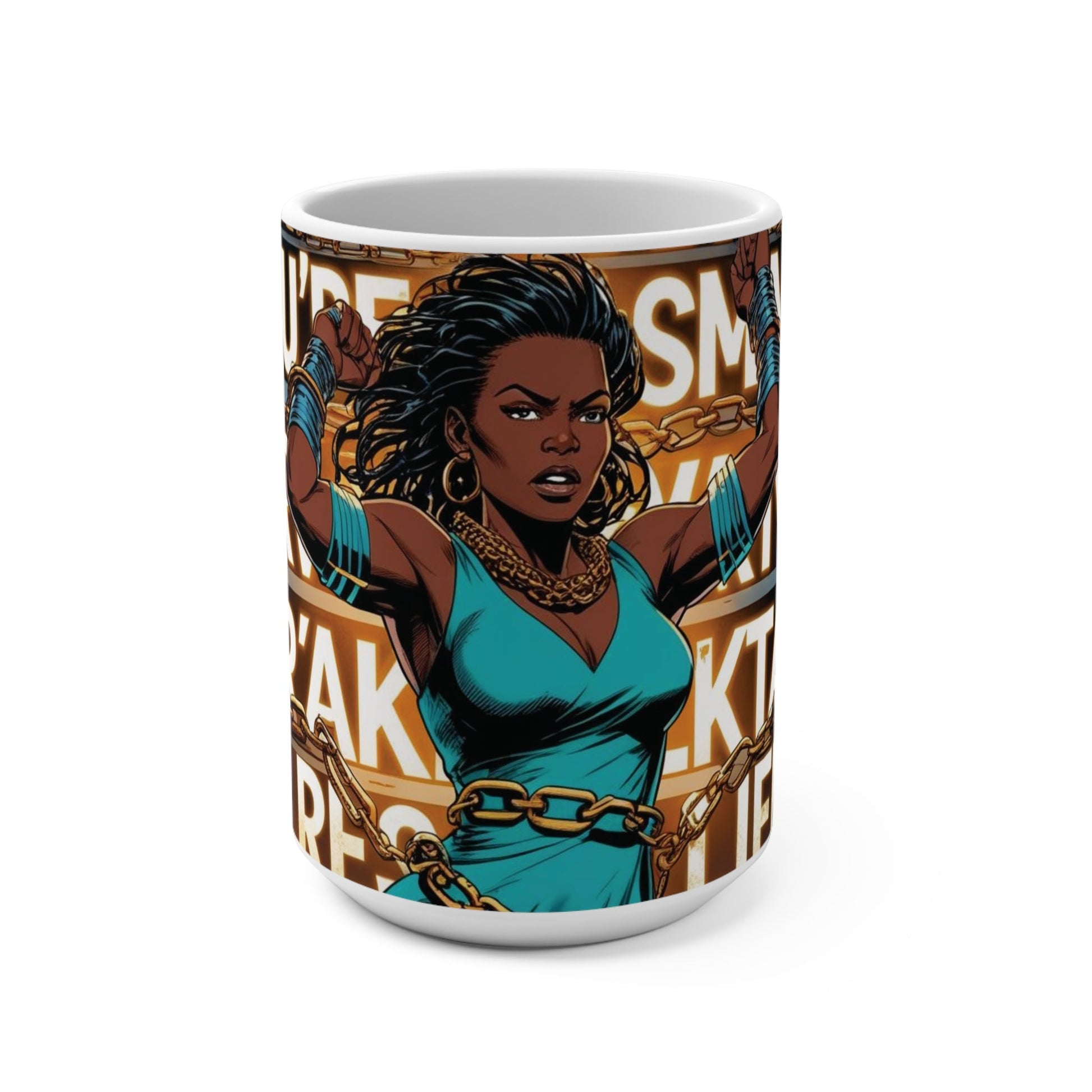 Empowering Heroine Mug, Feminist Coffee Cup, Inspirational Gift, 15oz Ceramic Mug, Strong Women, Motivational Drinkware