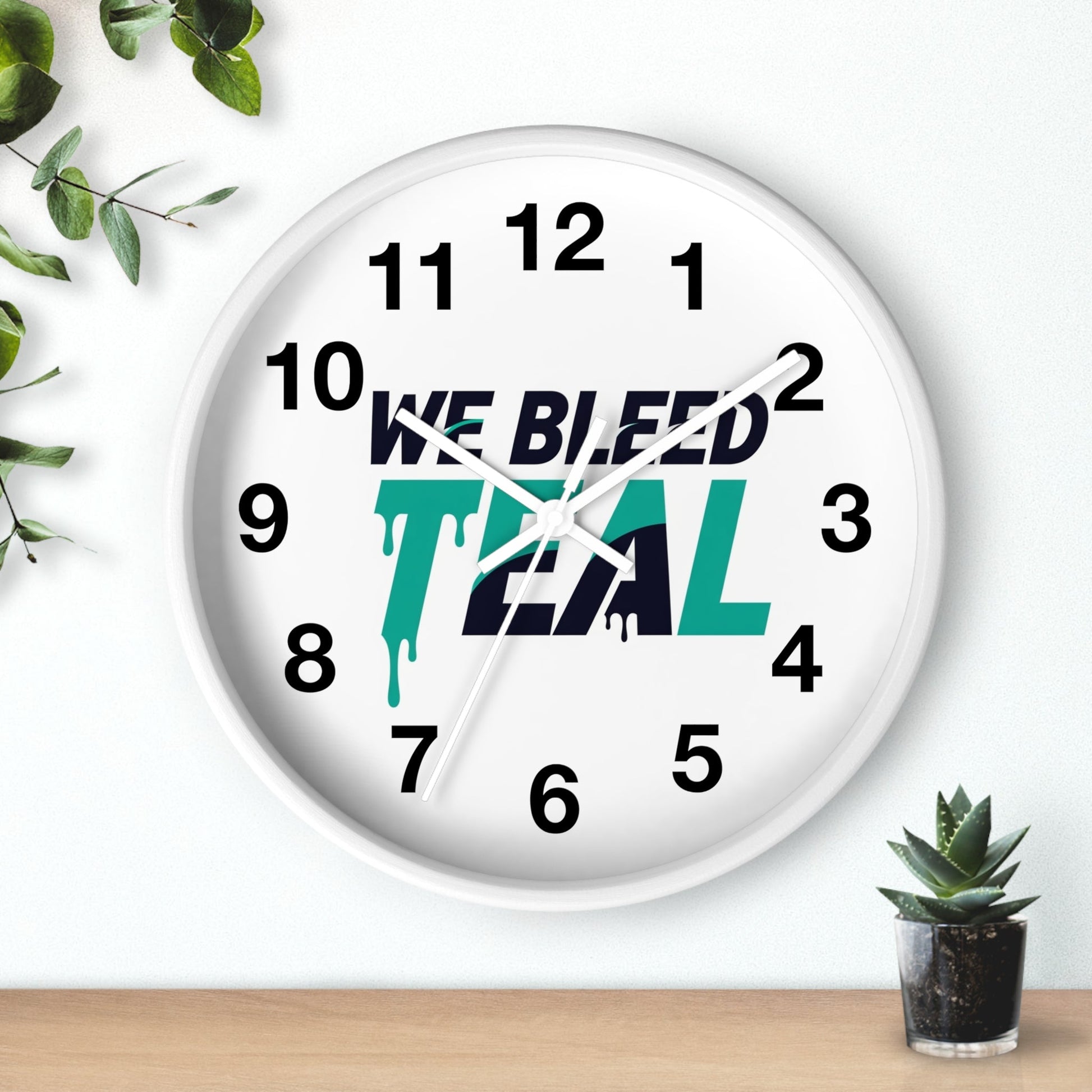 Teal Spirit Wall Clock - Perfect for Sports Fans, Home Decor, Gift for Game Day, Team Motivation, Unique Office Decoration Printify