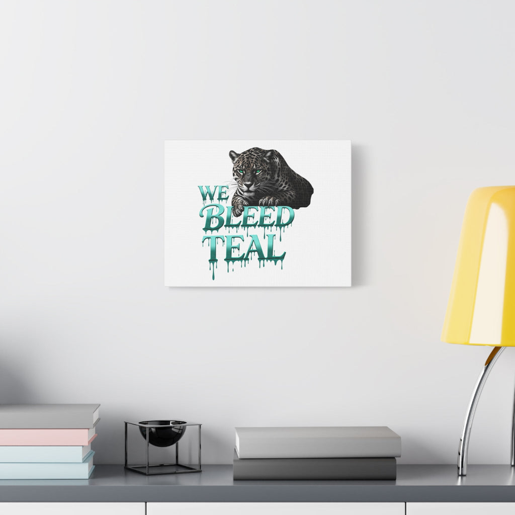 Teal Leopard Canvas Art Print, Modern Wall Decor, Animal Lover Gift, Home Interior Design, We Bleed Teal Artwork Printify