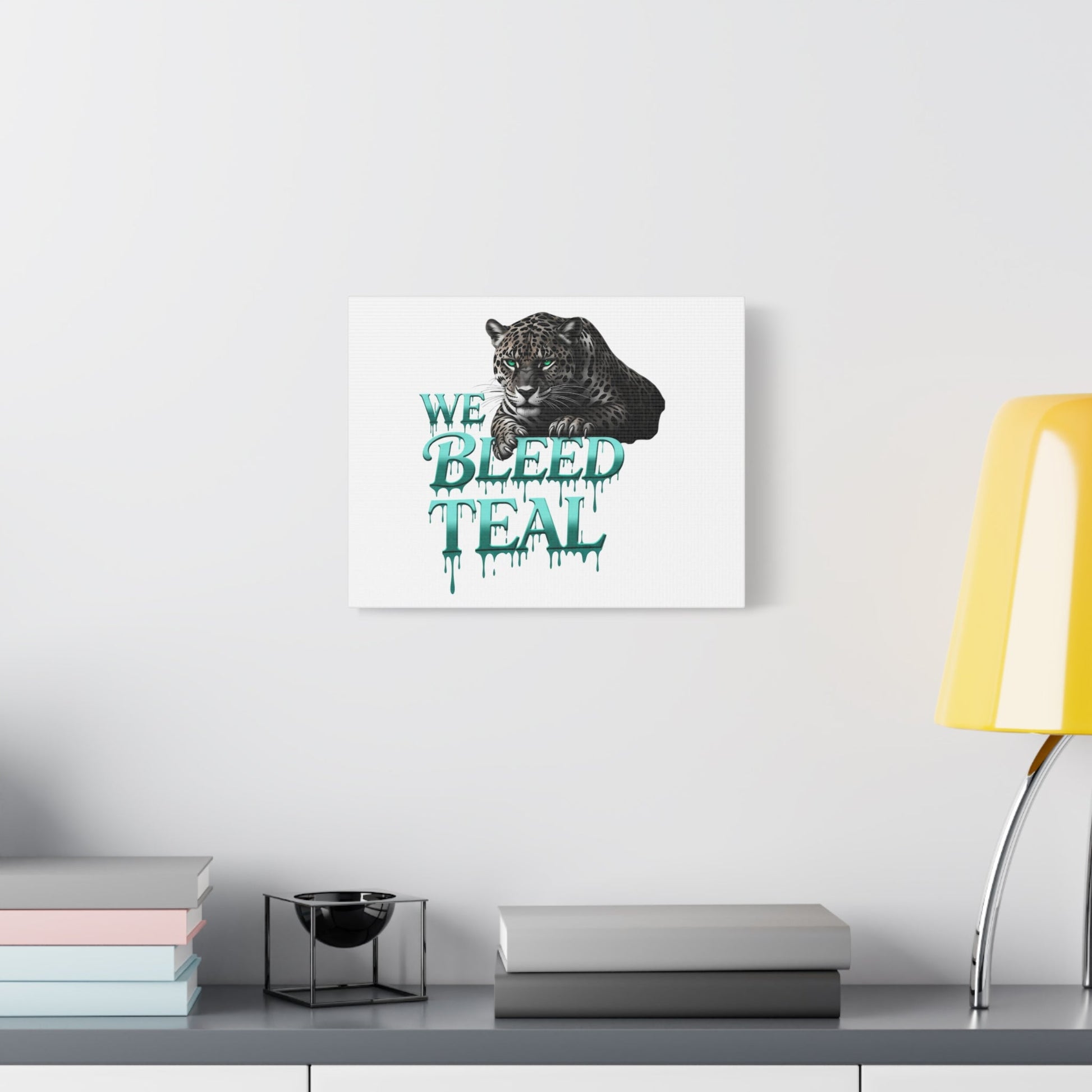 Teal Leopard Canvas Art Print, Modern Wall Decor, Animal Lover Gift, Home Interior Design, We Bleed Teal Artwork Printify