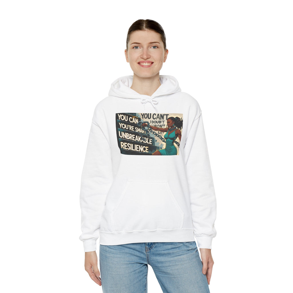 Empowering Resilience Hoodie, Motivational Hooded Sweatshirt, Unisex Sweatshirt for Self-Confidence, Inspirational Gift, Casual Wear Printify