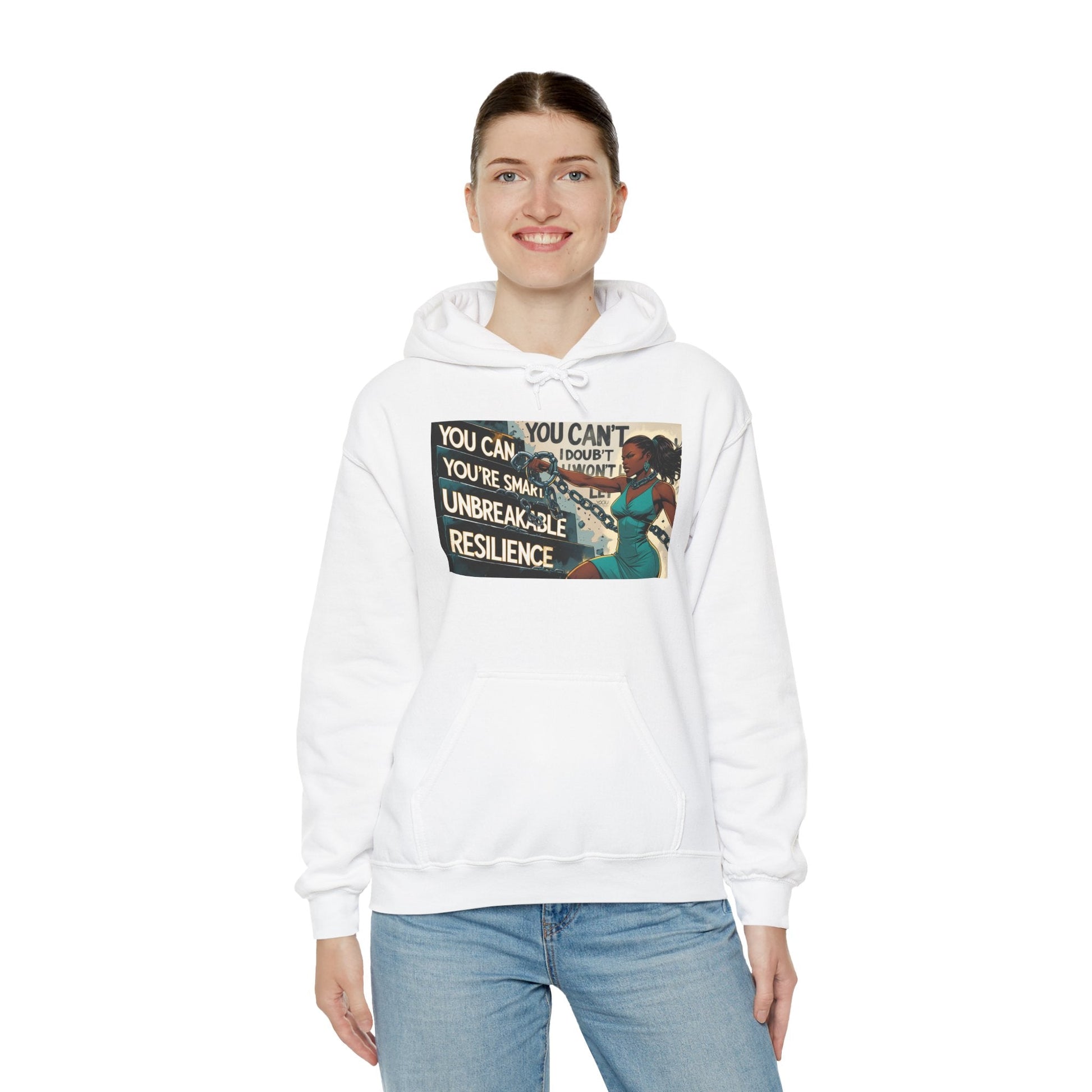 Empowering Resilience Hoodie, Motivational Hooded Sweatshirt, Unisex Sweatshirt for Self-Confidence, Inspirational Gift, Casual Wear Printify