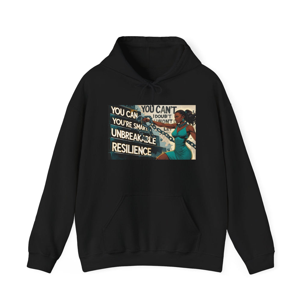Empowering Resilience Hoodie, Motivational Hooded Sweatshirt, Unisex Sweatshirt for Self-Confidence, Inspirational Gift, Casual Wear Printify