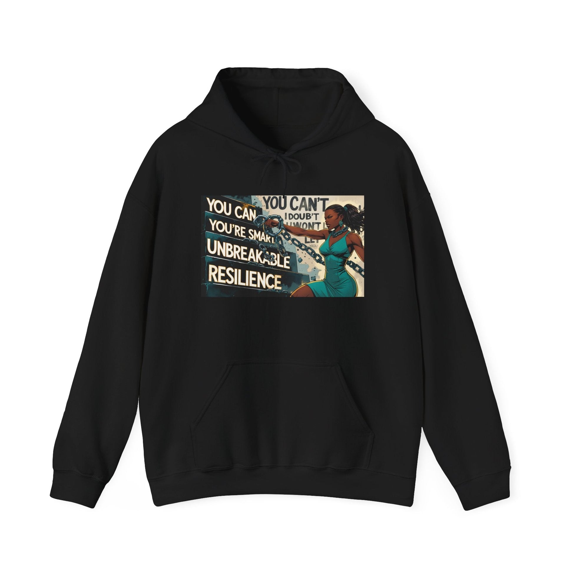Empowering Resilience Hoodie, Motivational Hooded Sweatshirt, Unisex Sweatshirt for Self-Confidence, Inspirational Gift, Casual Wear Printify