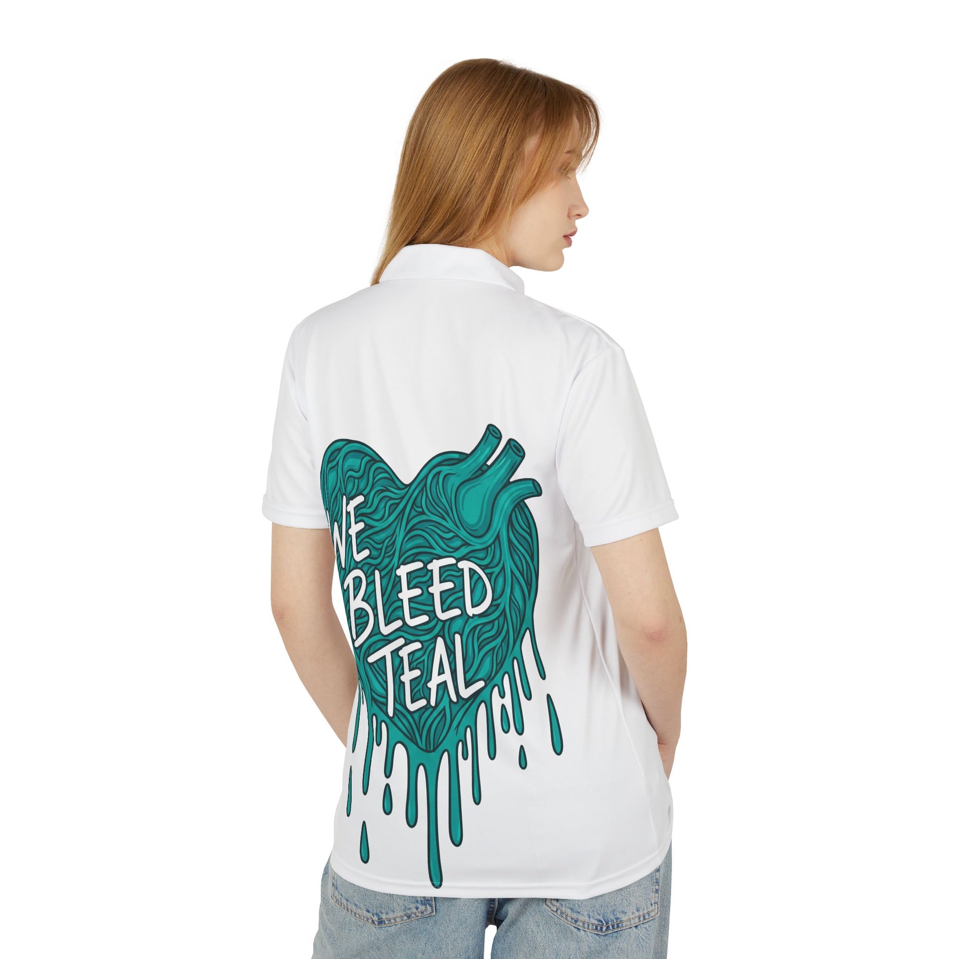 Teal Spirit Polo Shirt, Casual Wear, Team Apparel, Gift for Sports Fans, Everyday Style